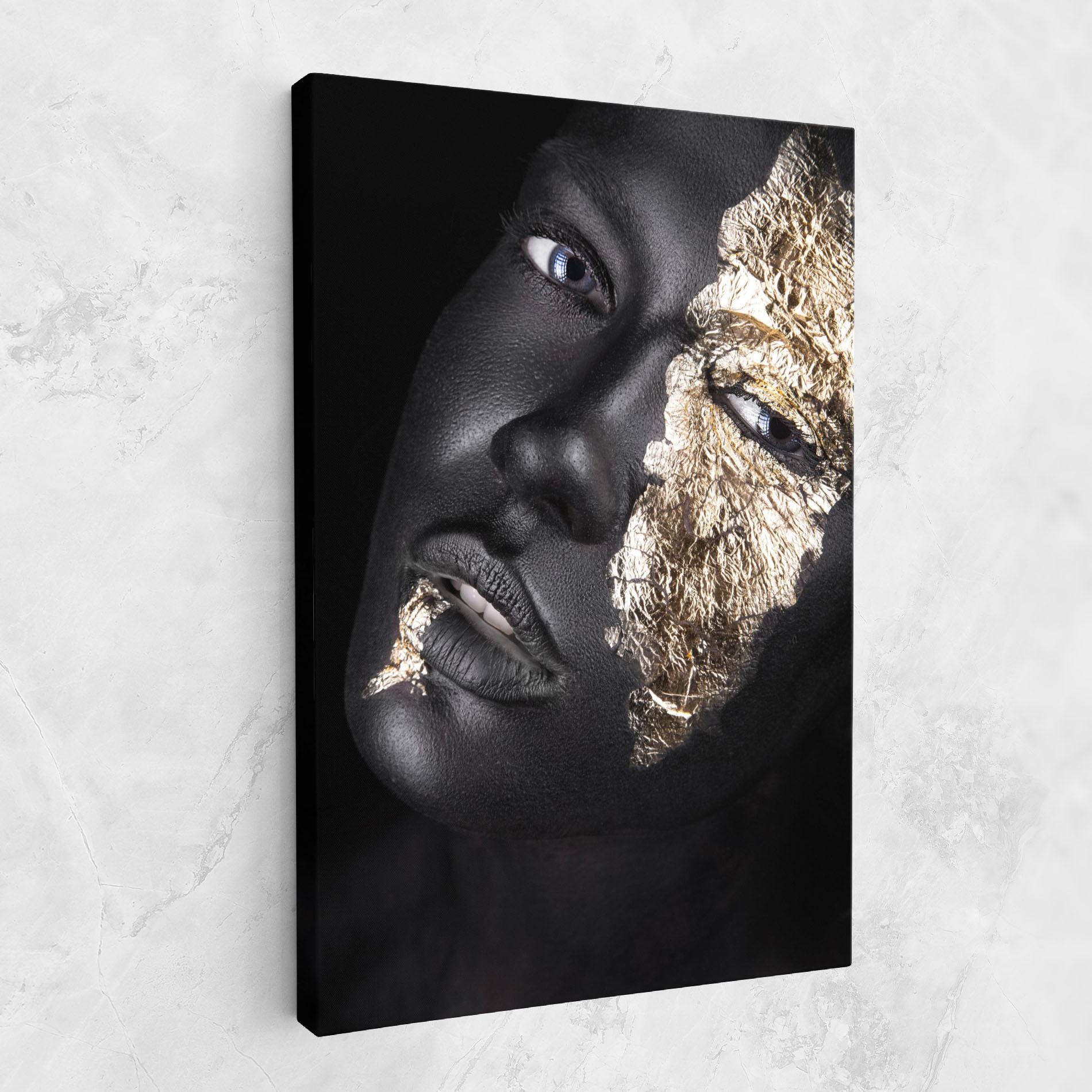 Tablou Canvas Grey Gold Makeup mockup 1