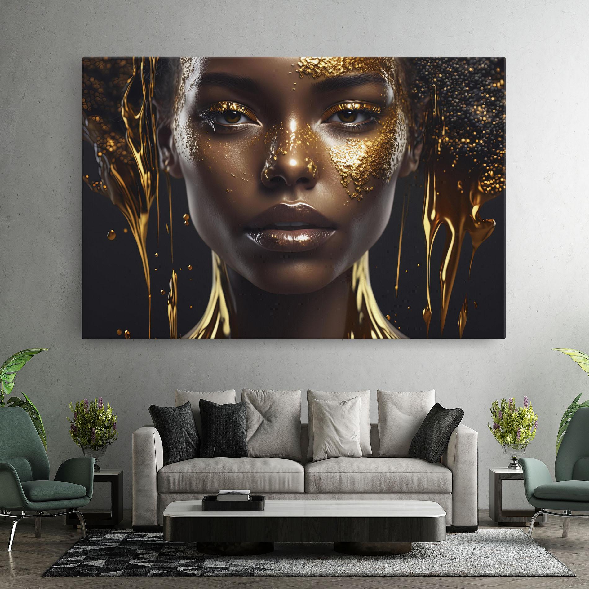 Tablou Canvas Gold Portrait Falling mockup 7