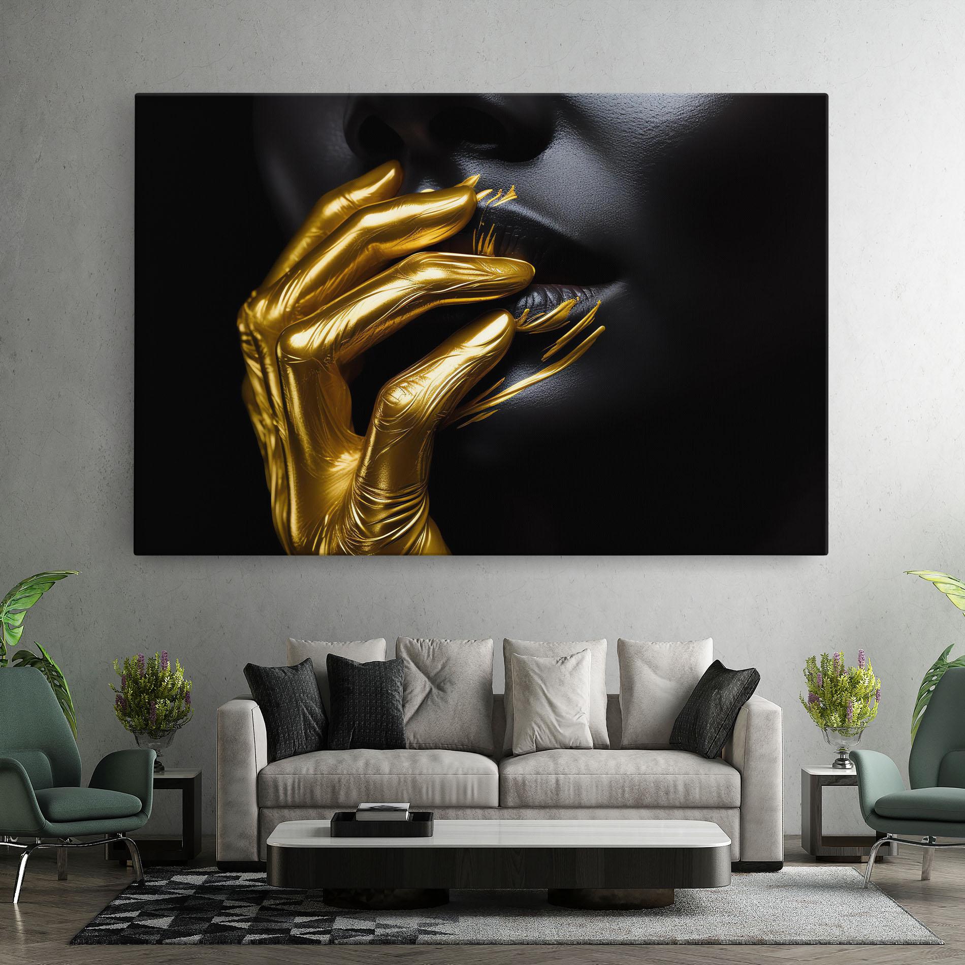 Tablou Canvas Gold Small Hand mockup 7