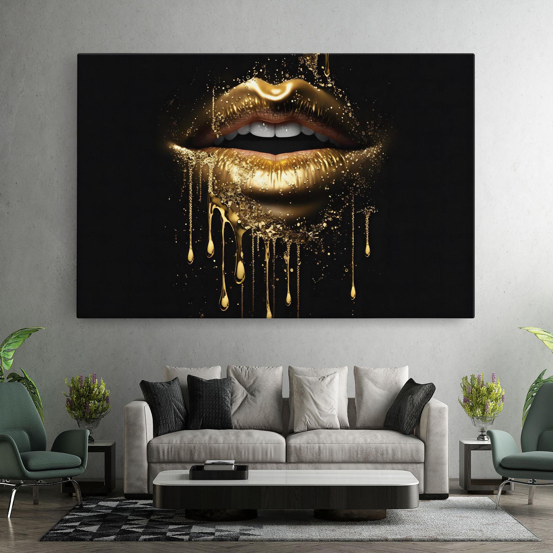 Tablou Canvas Golden Luxury Lips mockup 7