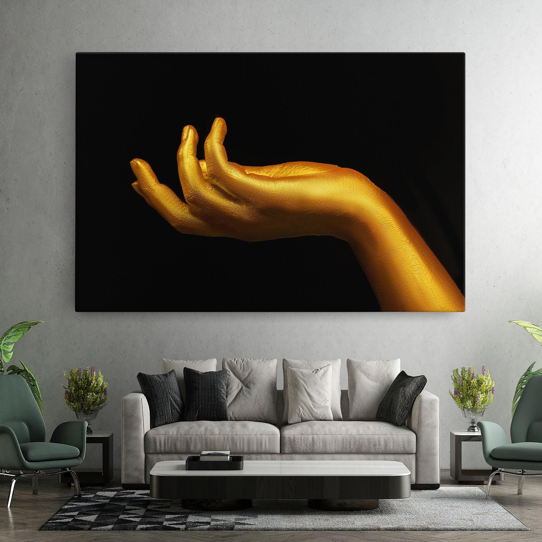 Tablou Canvas Strong Gold Hand mockup 7