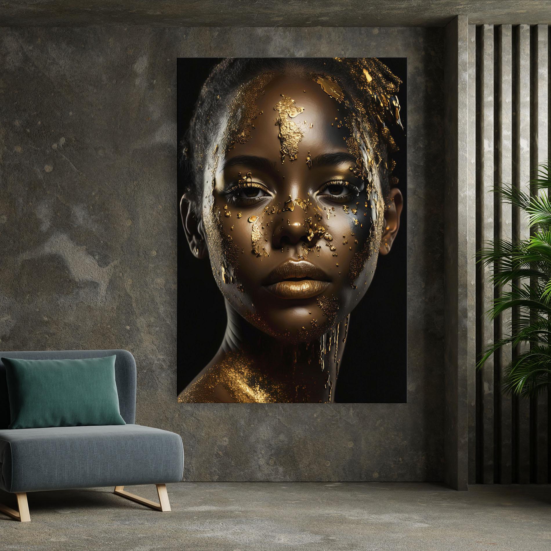 Tablou Canvas Attractive Gold Woman mockup 7