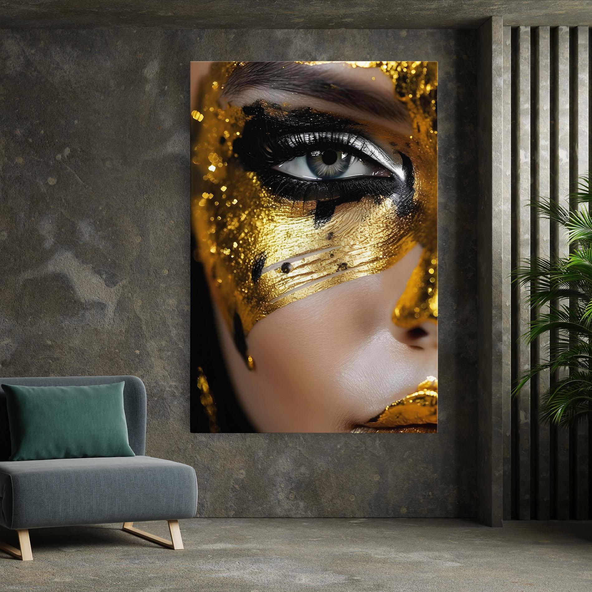 Tablou Canvas Black Gold Eyeliner mockup 7