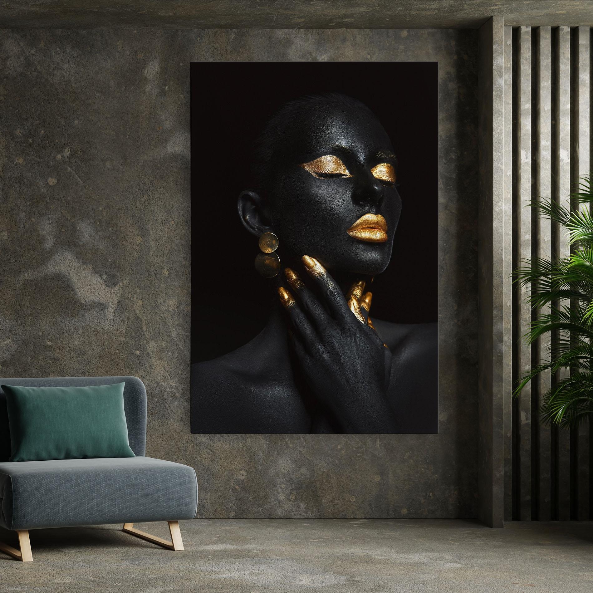 Tablou Canvas Eyelids Gold Makeup mockup 7