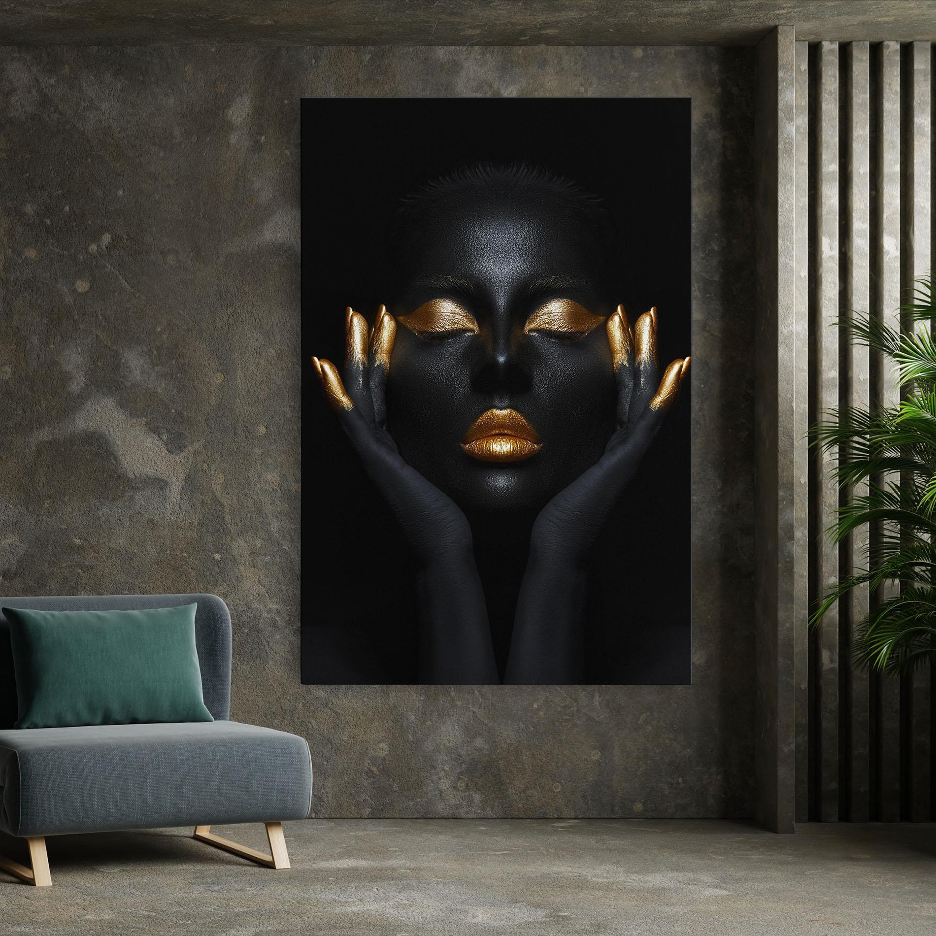 Tablou Canvas Fingertips Gold Makeup mockup 7