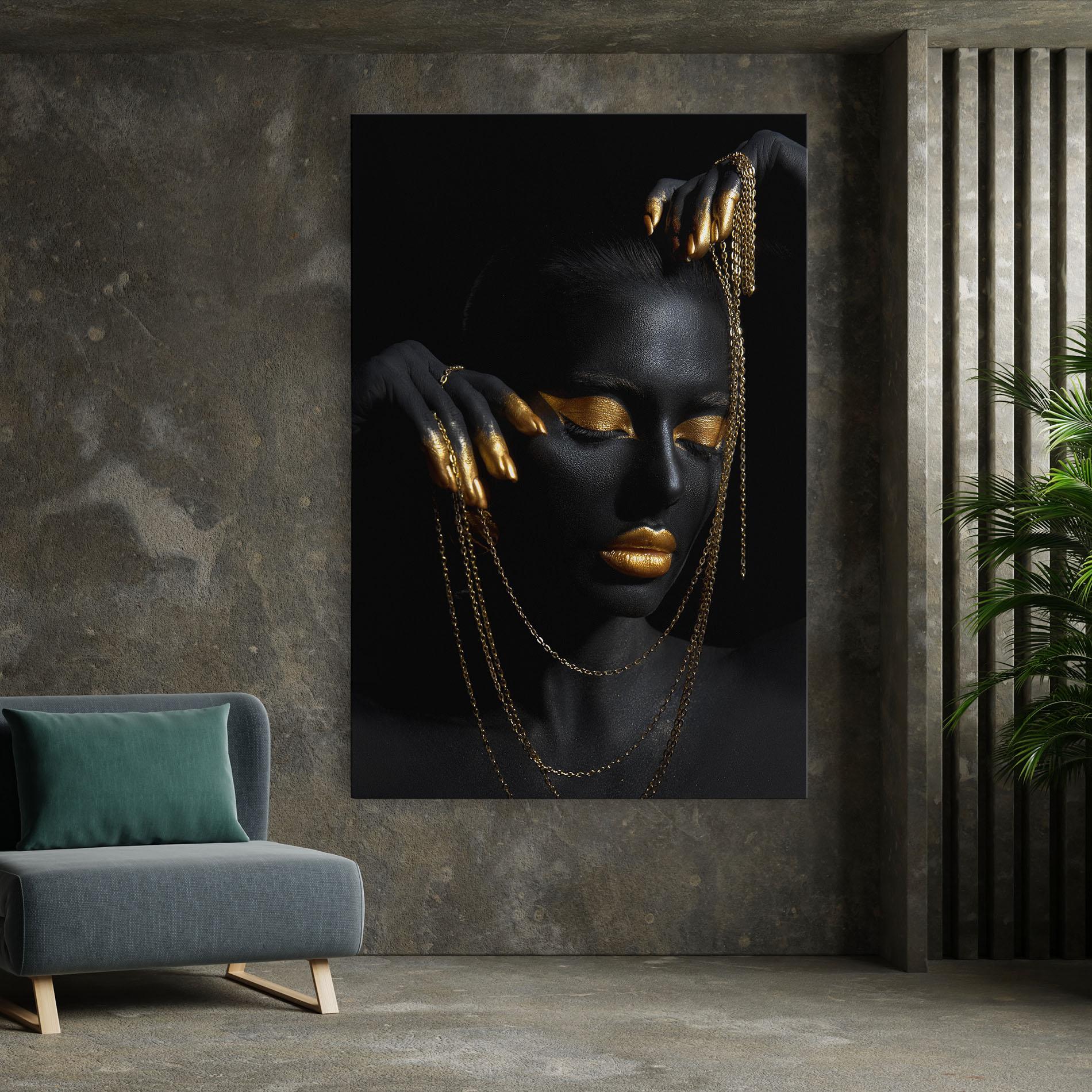 Tablou Canvas Gold Black Skin mockup 7