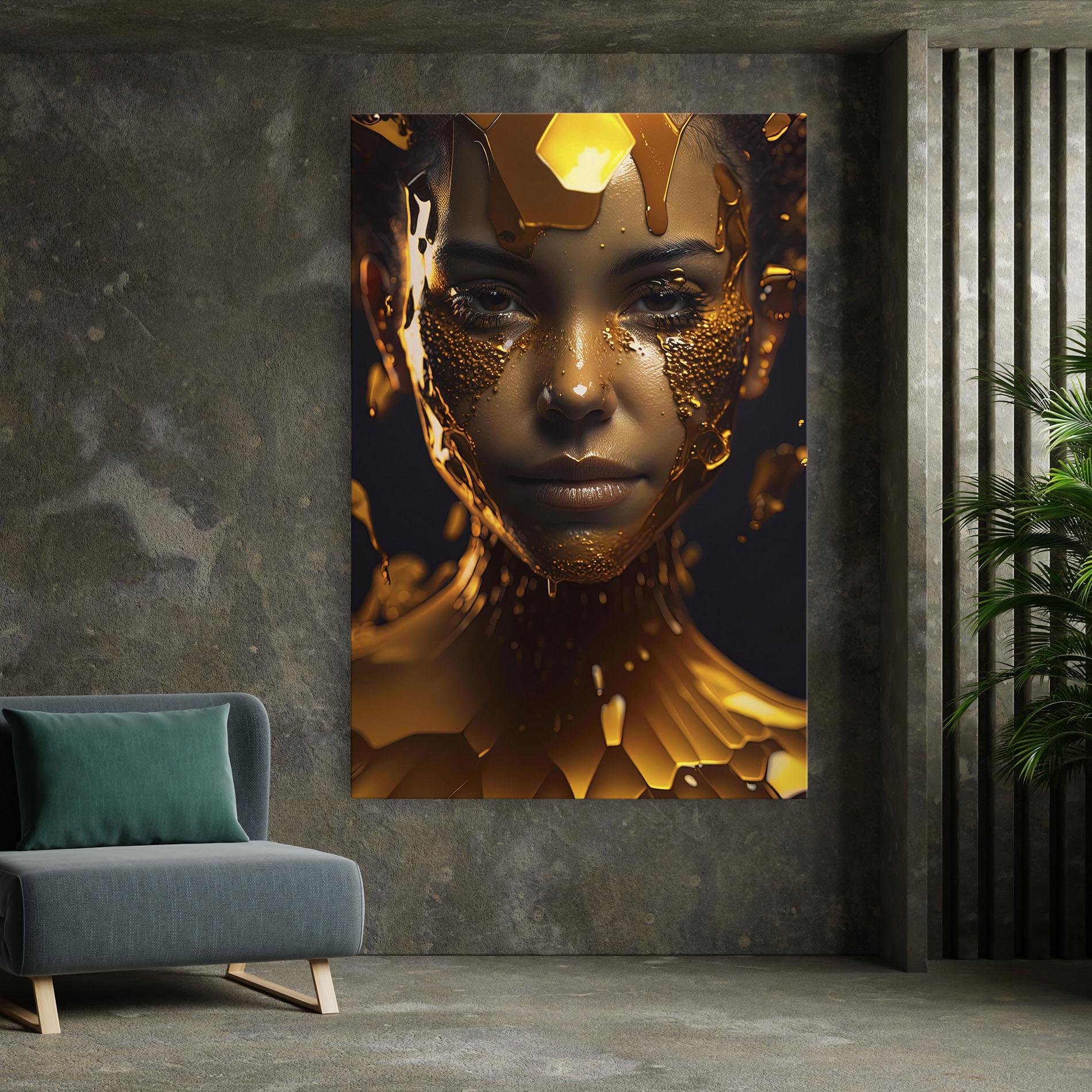 Tablou Canvas Gold Honeycomb Girl mockup 7