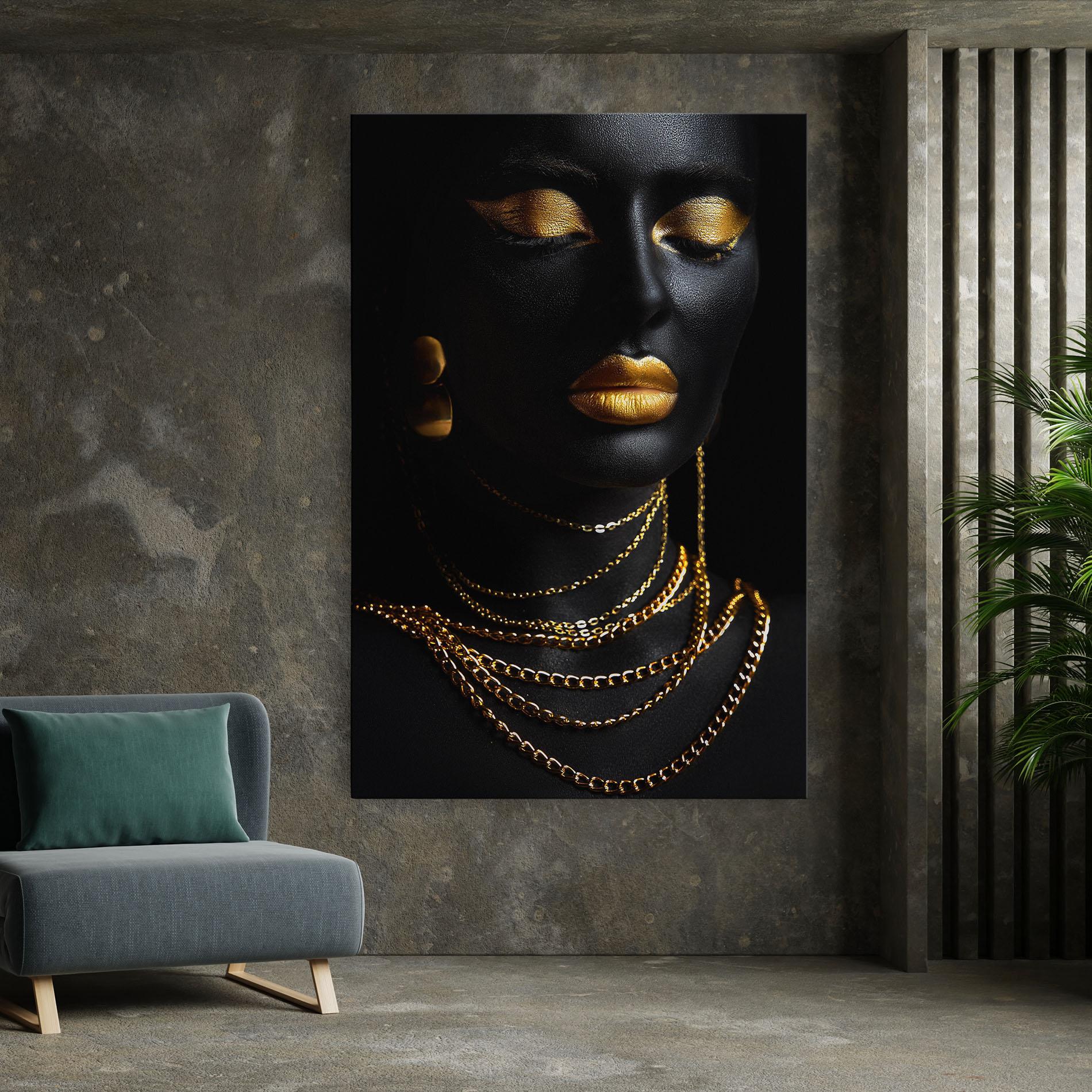 Tablou Canvas Gold Makeup Lips mockup 7