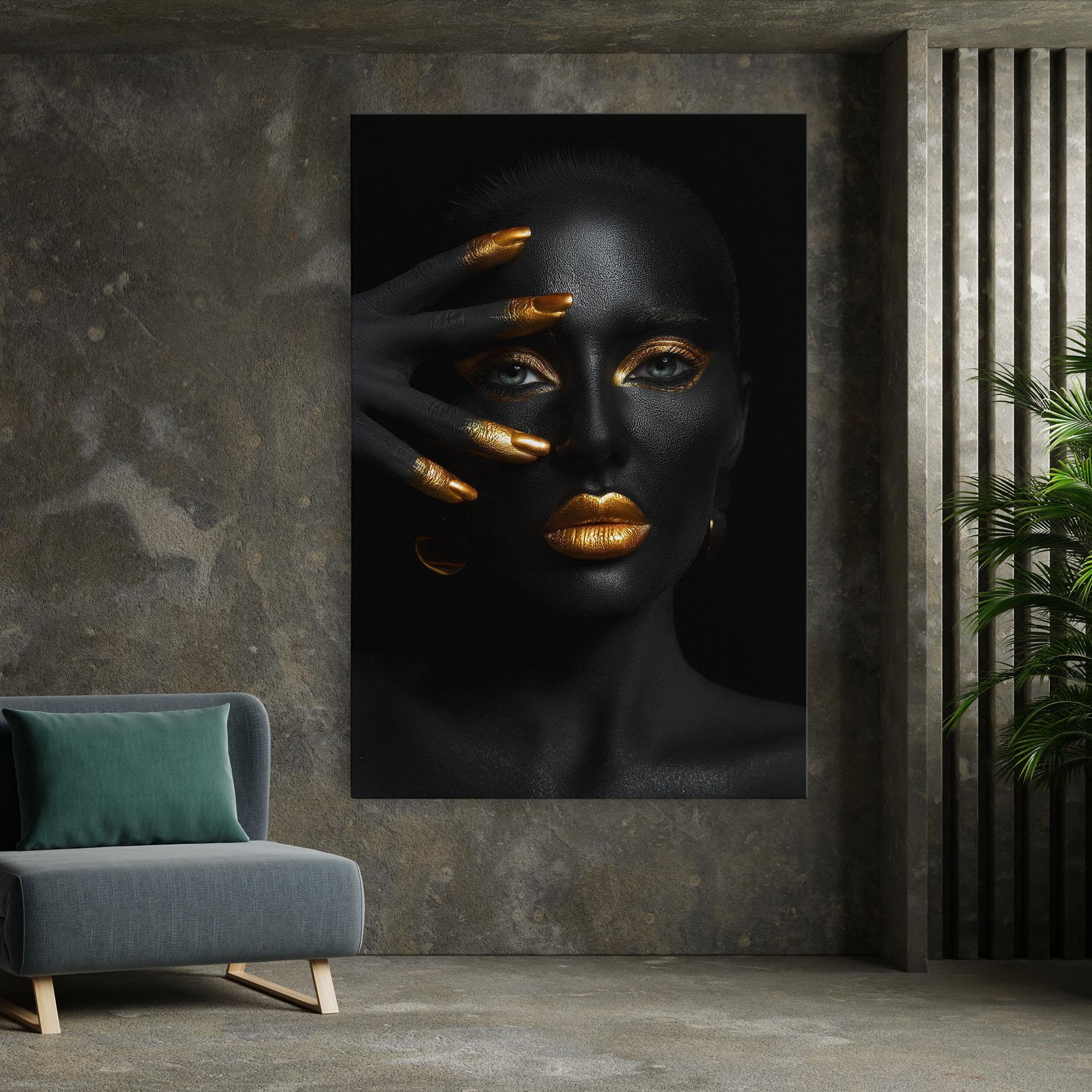 Tablou Canvas Gold Makeup Nails mockup 7