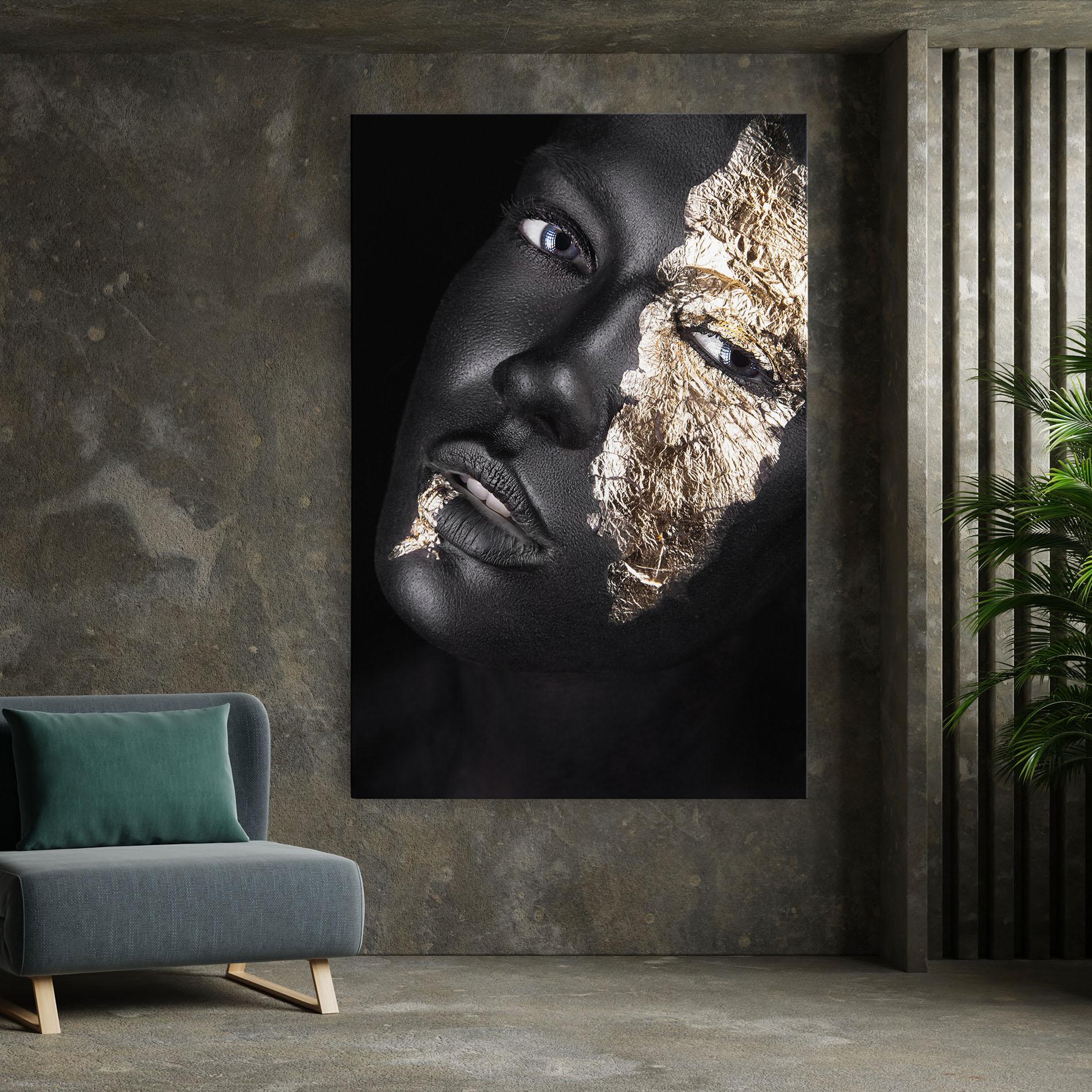 Tablou Canvas Grey Gold Makeup mockup 7