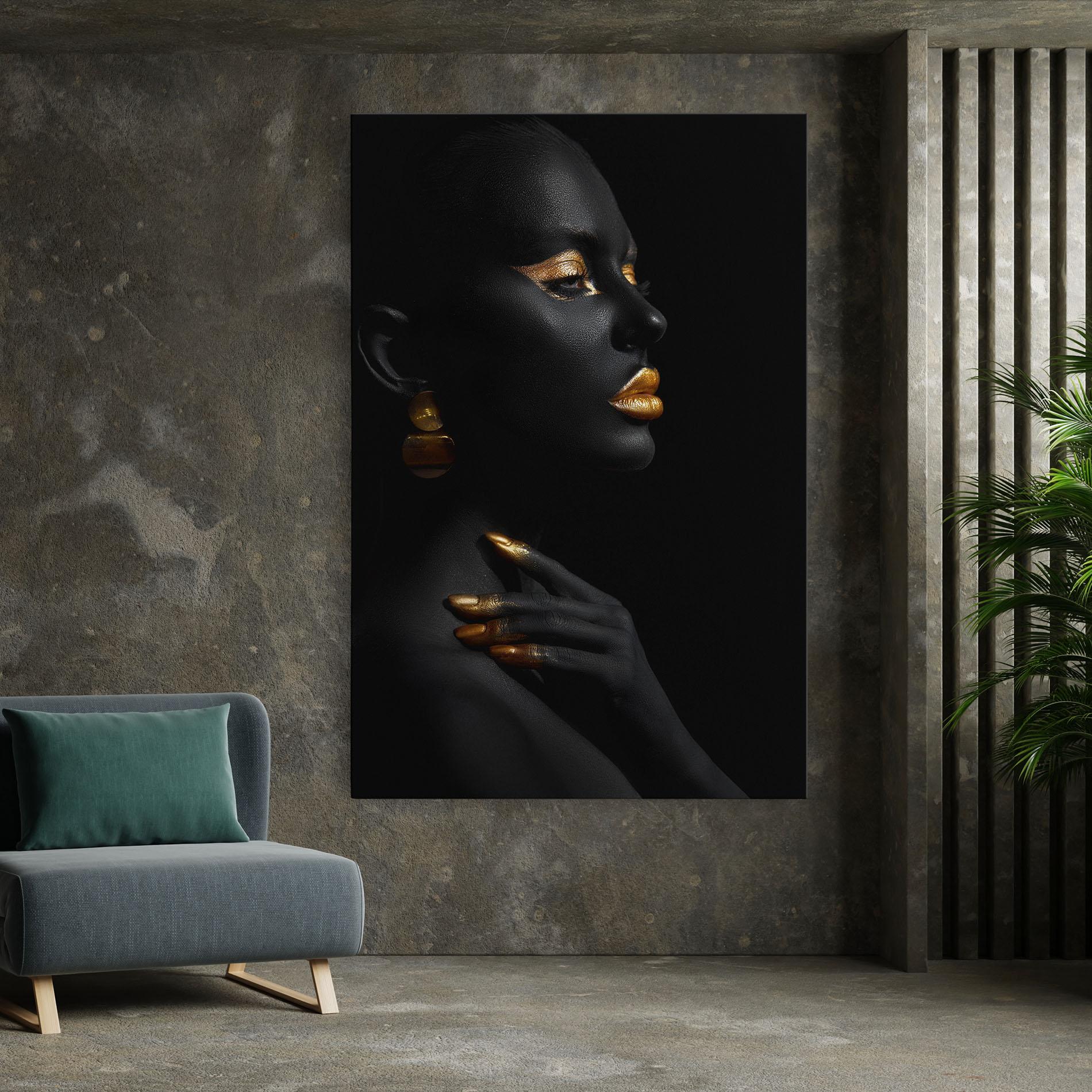 Tablou Canvas Lips Gold Eyelids mockup 7