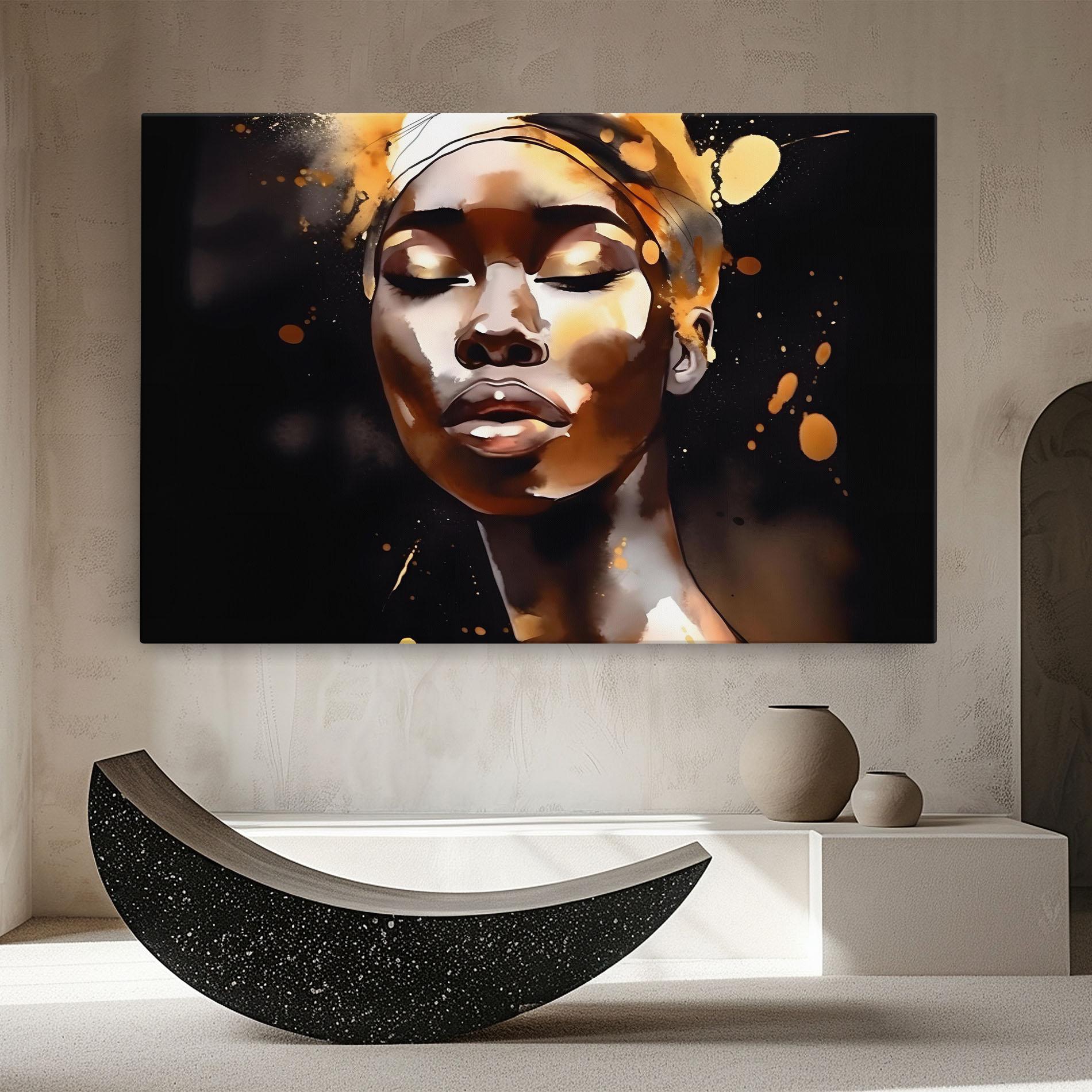 Tablou Canvas Abstract Gold Woman mockup 8