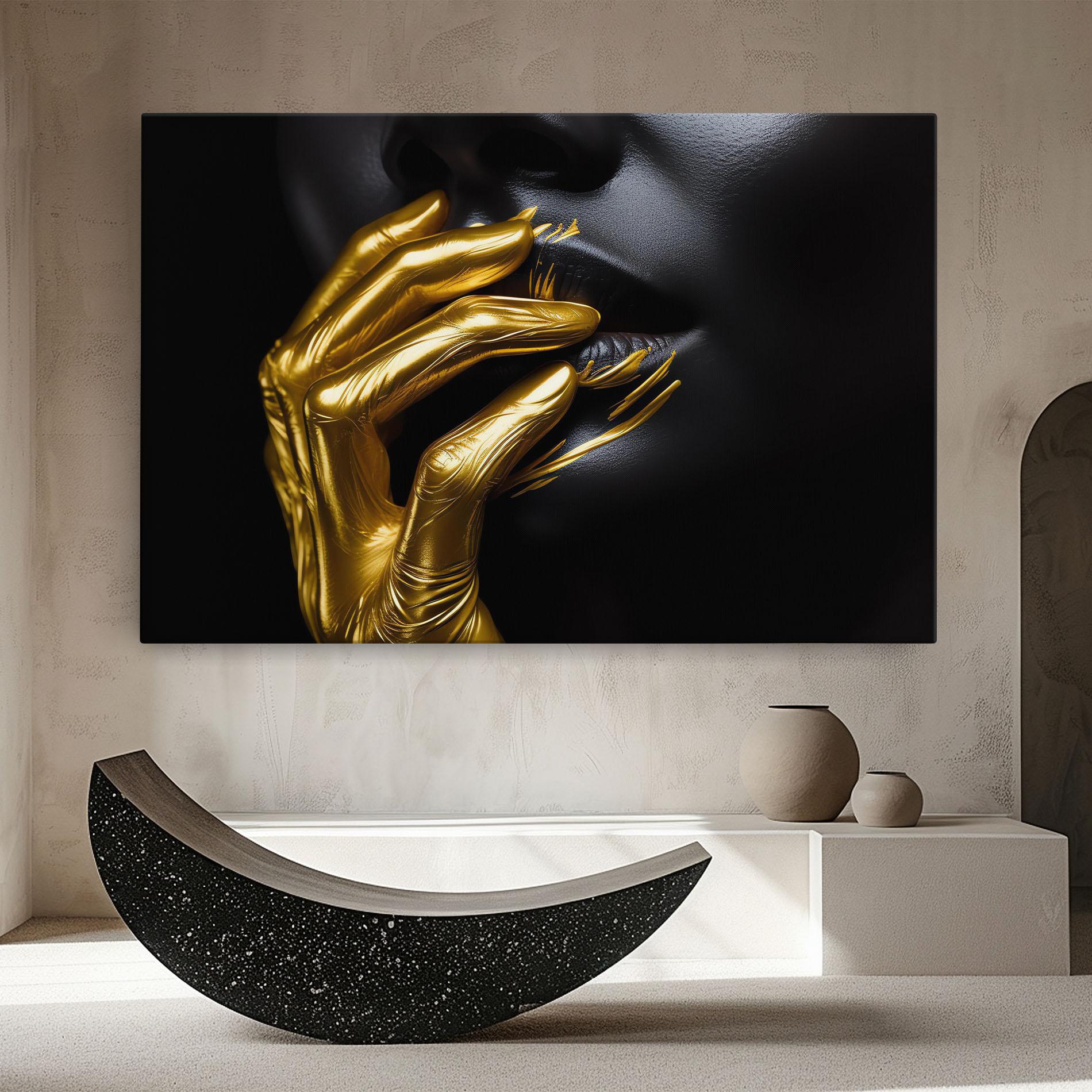 Tablou Canvas Gold Small Hand mockup 8