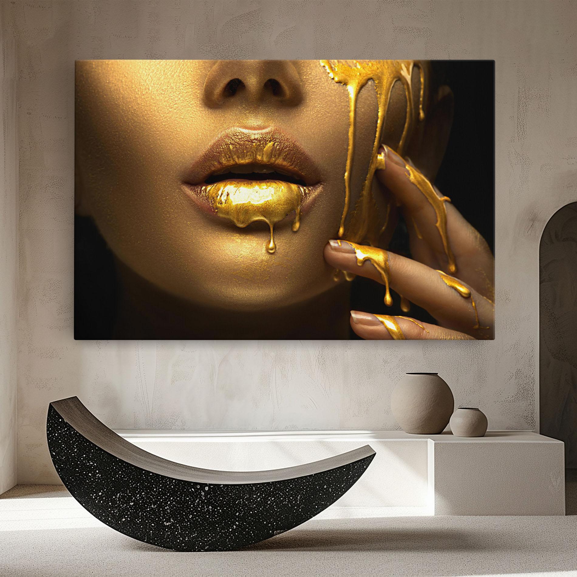 Tablou Canvas Golden Lips mockup 8