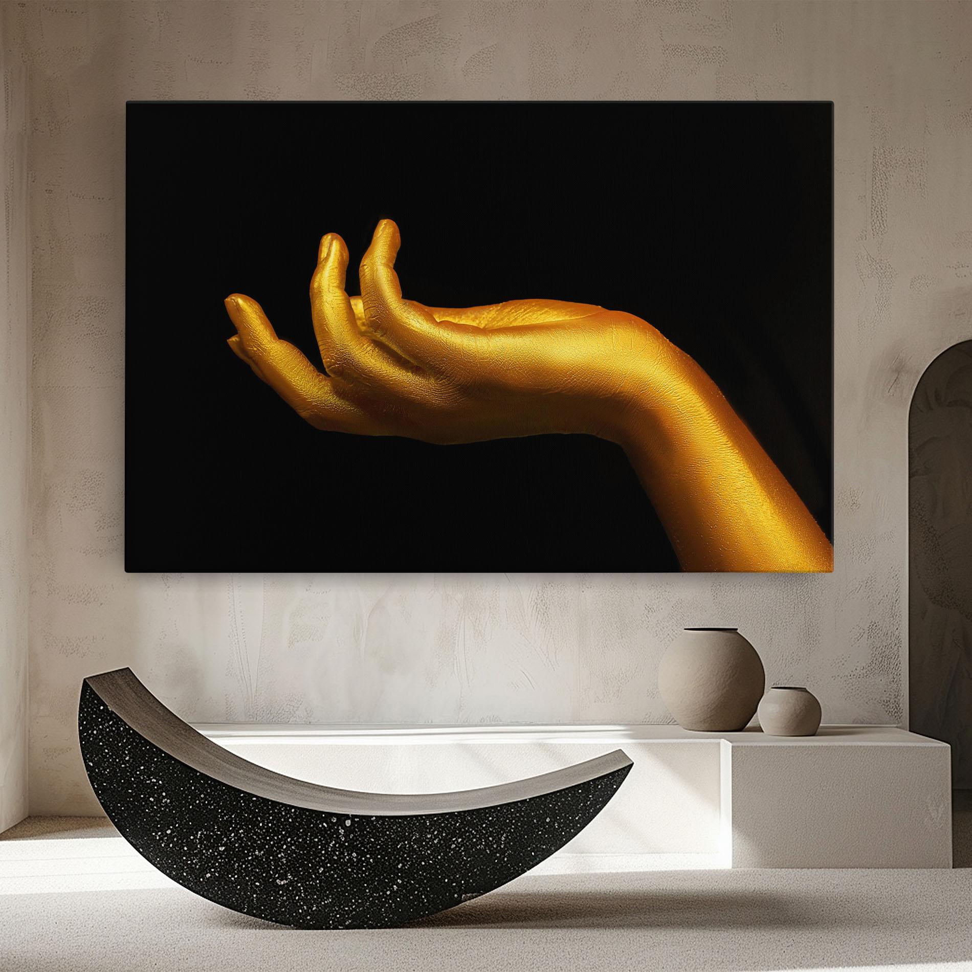 Tablou Canvas Strong Gold Hand mockup 8