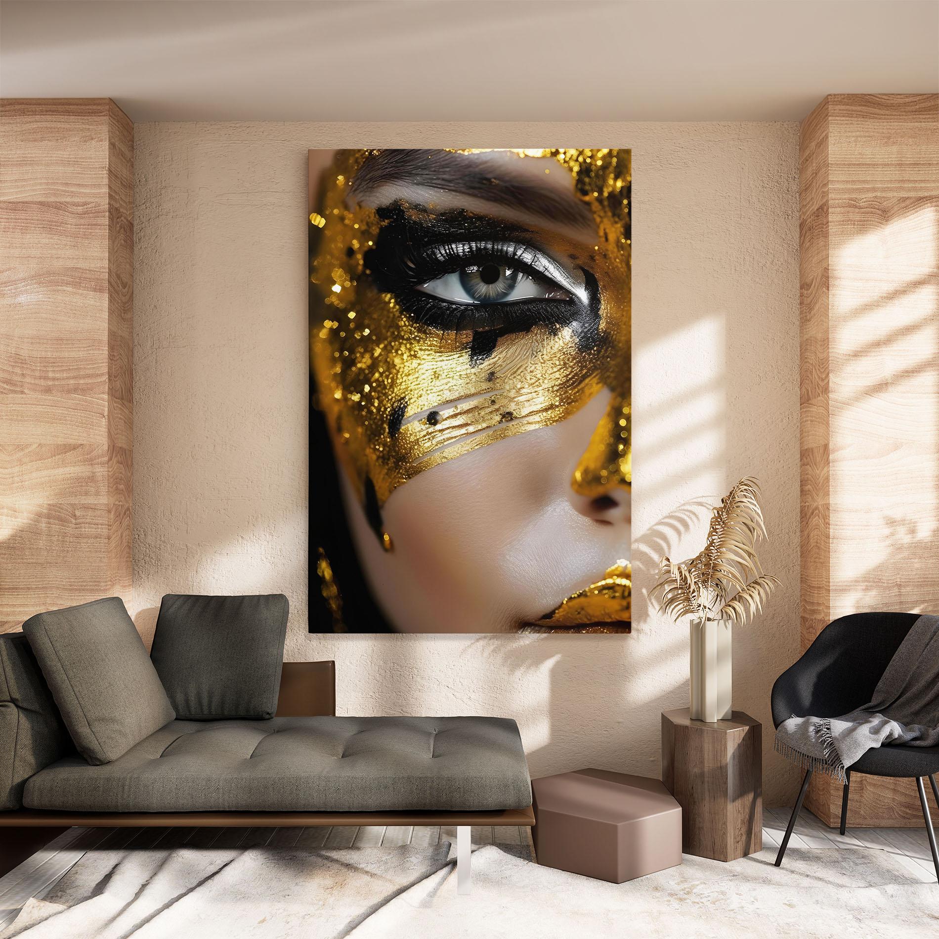 Tablou Canvas Black Gold Eyeliner mockup 8