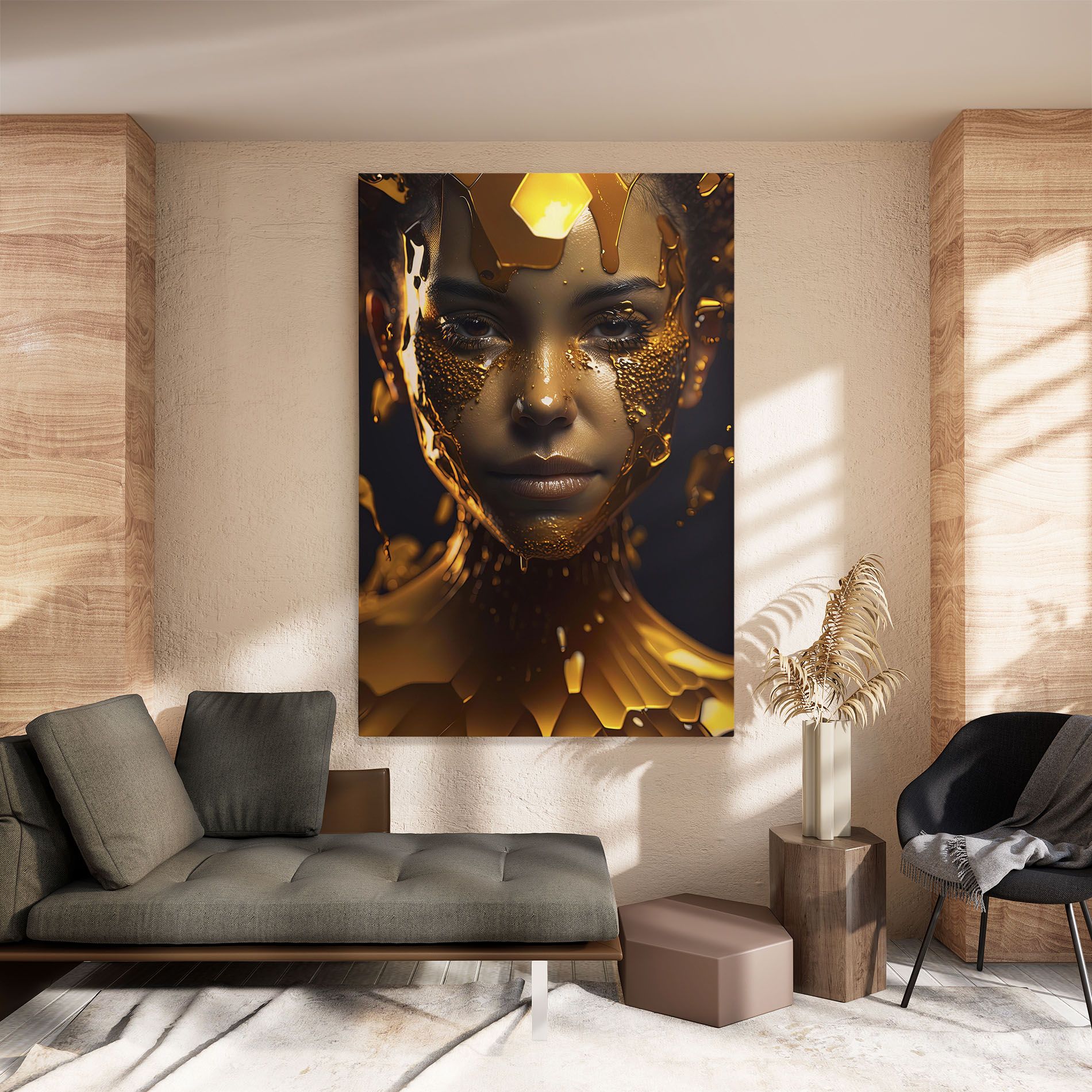 Gold Honeycomb Girl mockup 8