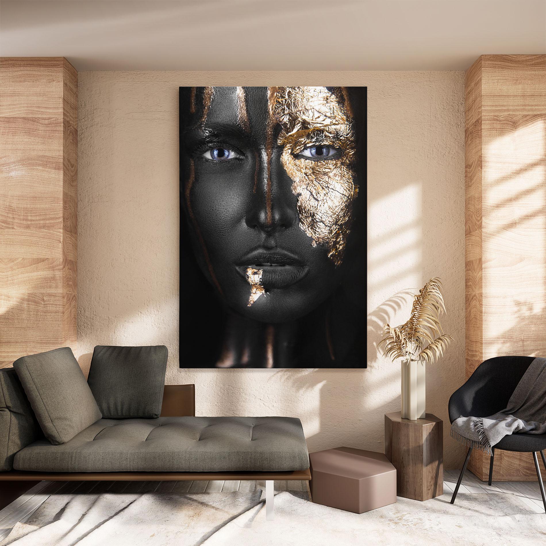 Tablou Canvas Golden Face mockup 8