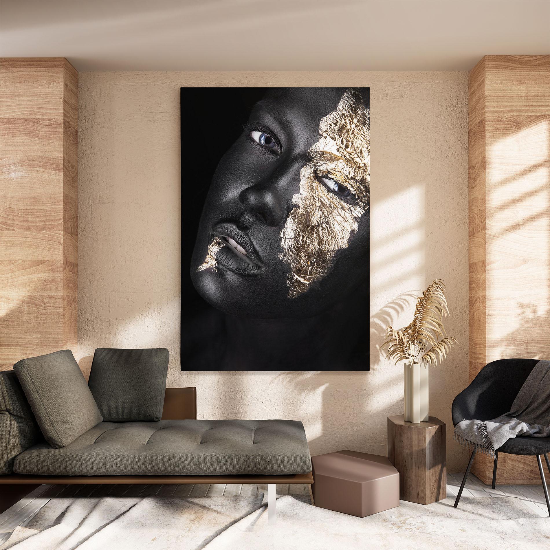 Tablou Canvas Grey Gold Makeup mockup 8