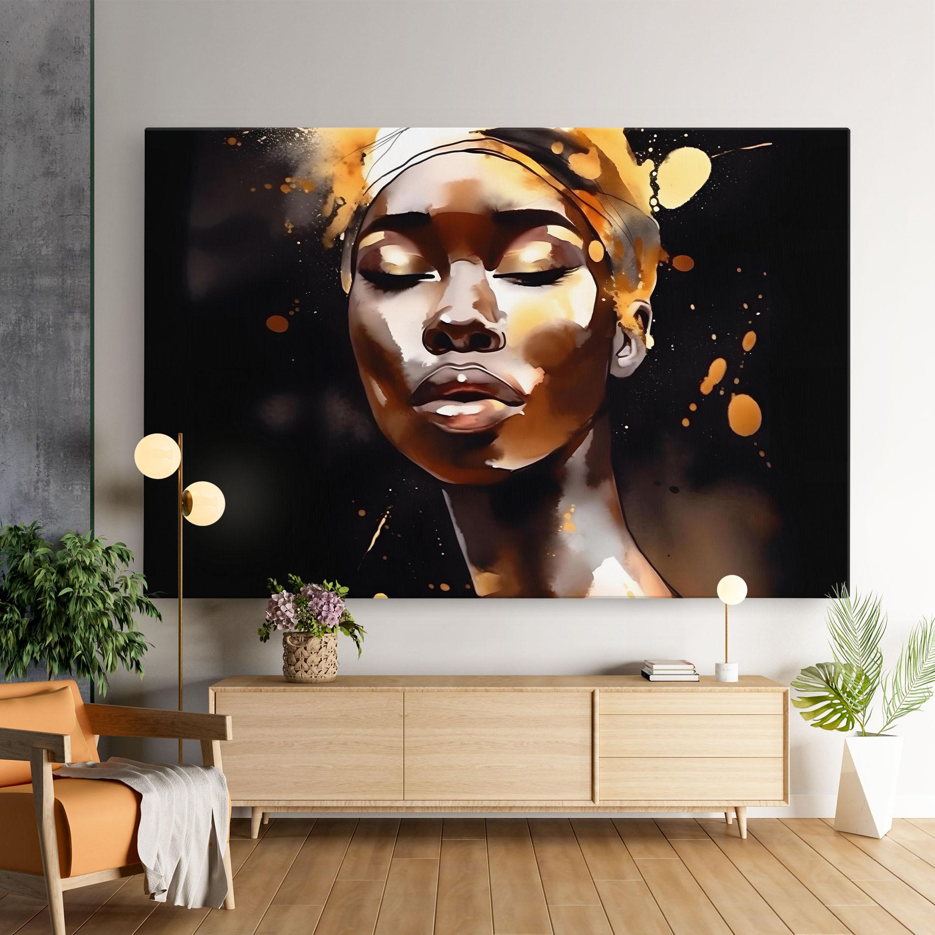 Tablou Canvas Abstract Gold Woman mockup 9