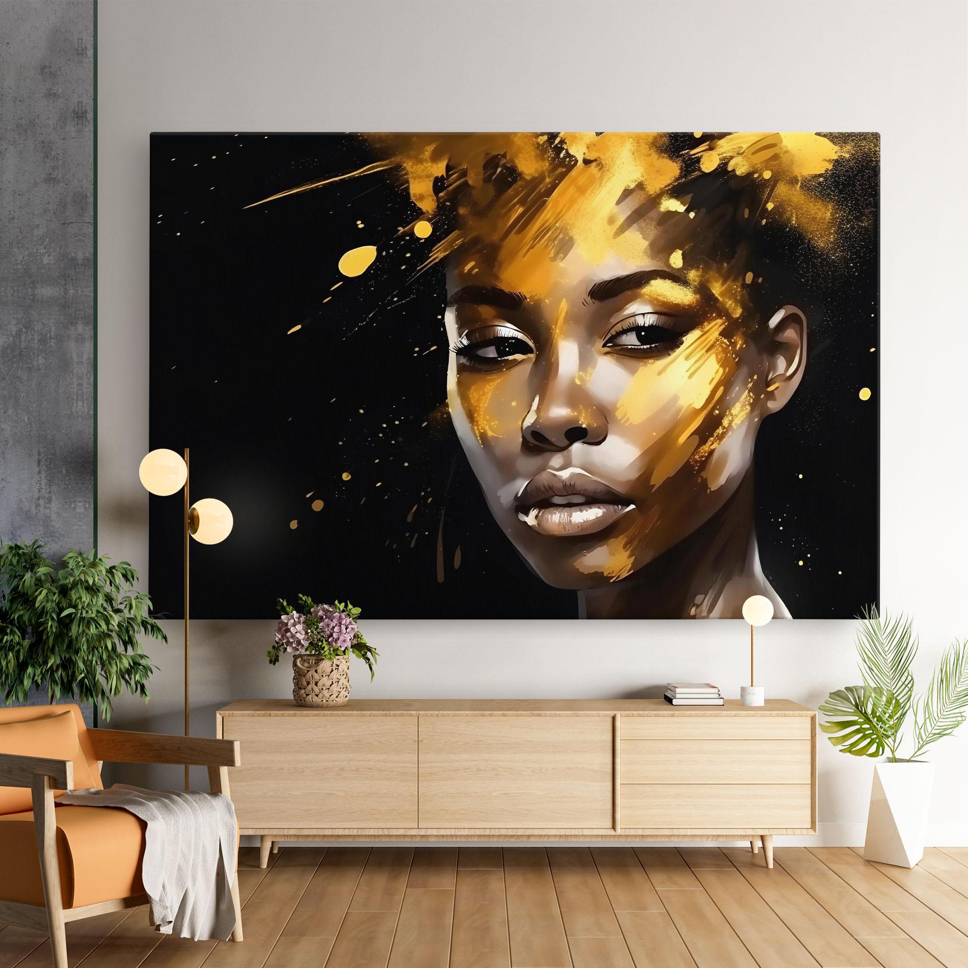 Tablou Canvas African Gold Woman mockup 9