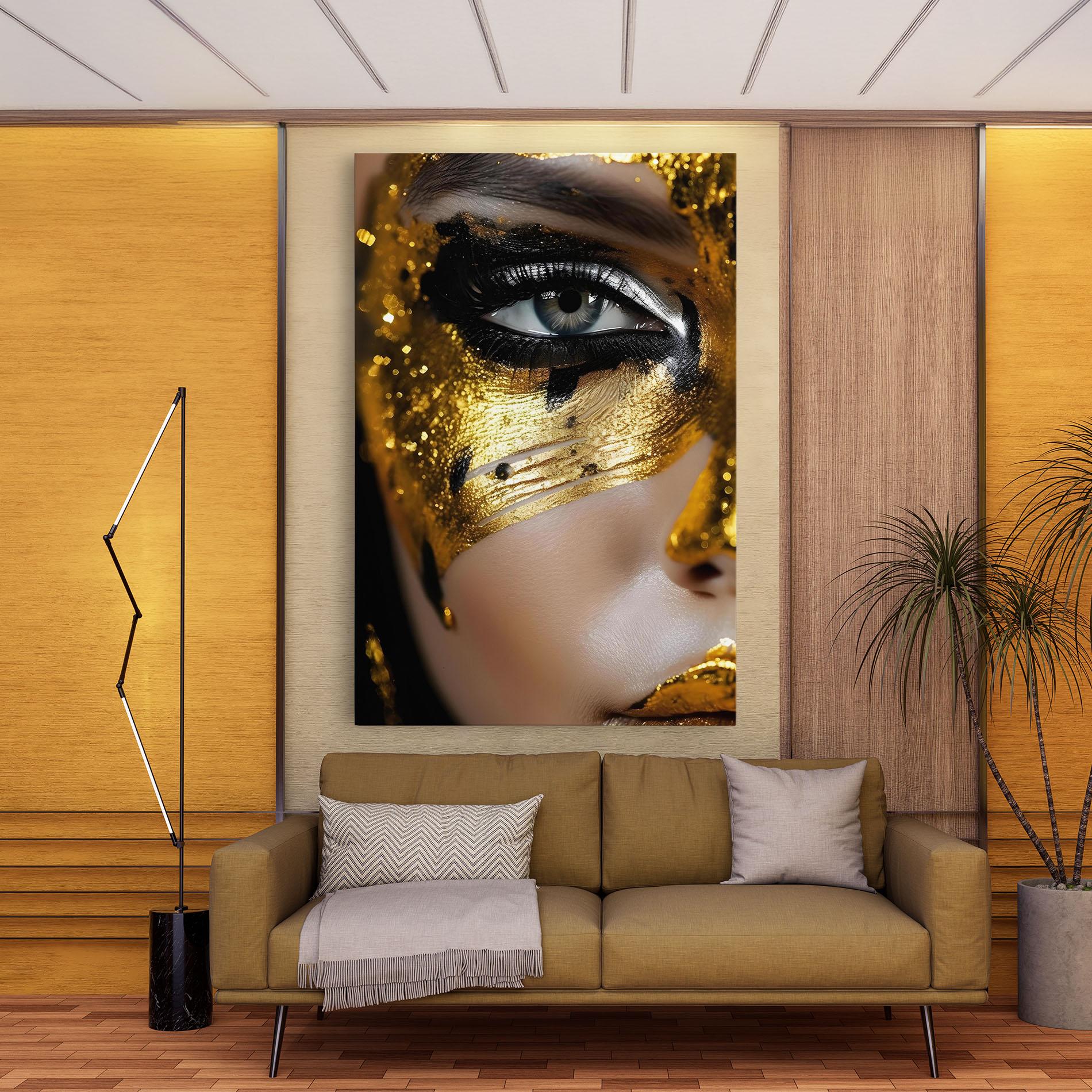 Tablou Canvas Black Gold Eyeliner mockup 9