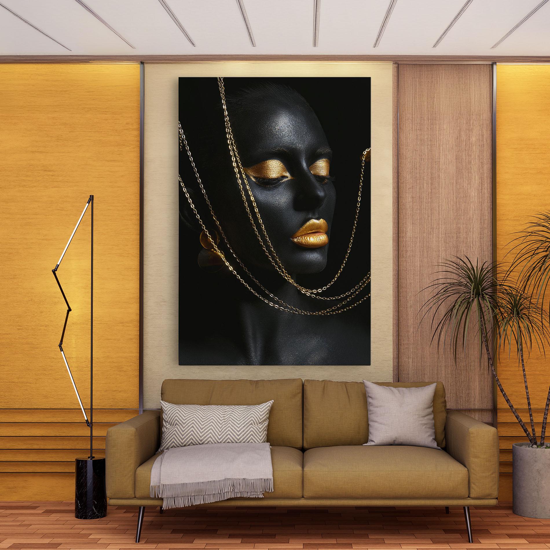 Tablou Canvas Chain Gold Lips mockup 9