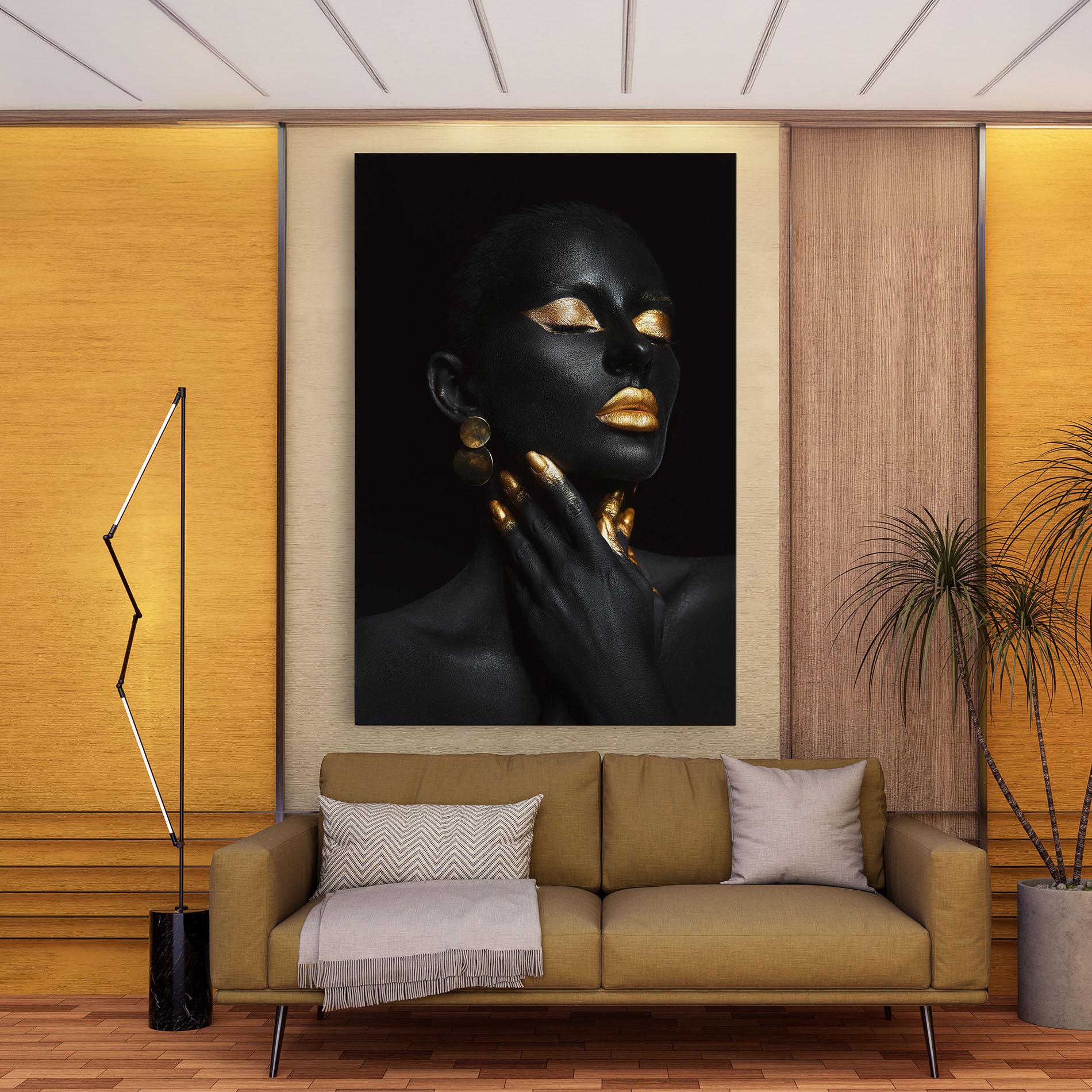 Tablou Canvas Eyelids Gold Makeup mockup 9