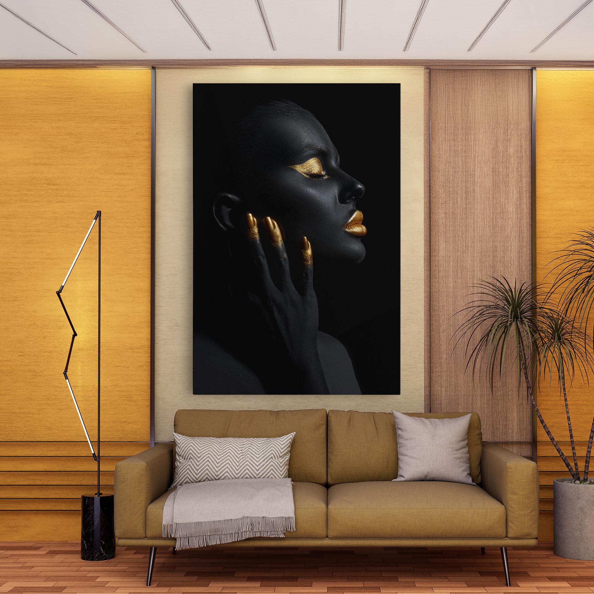 Tablou Canvas Gold Black Paint mockup 9