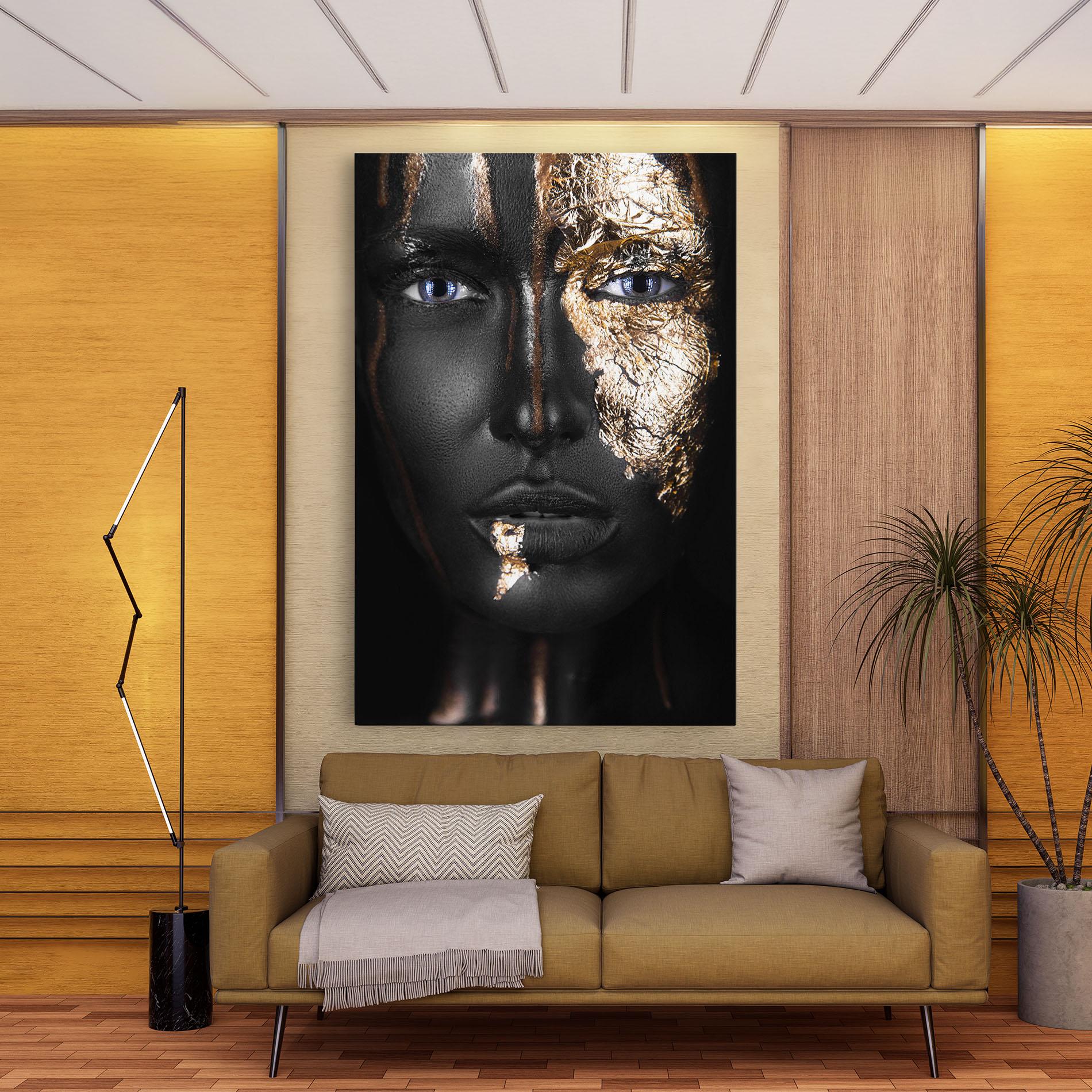 Tablou Canvas Golden Face mockup 9