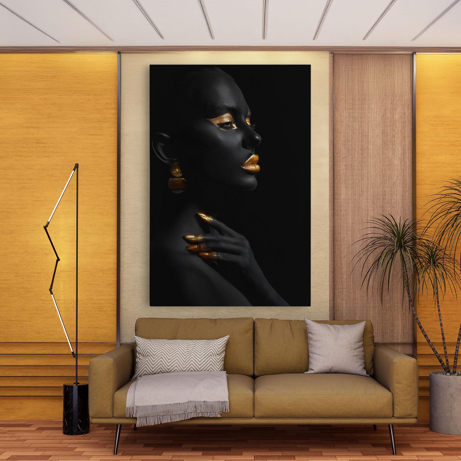 Tablou Canvas Lips Gold Eyelids mockup 9