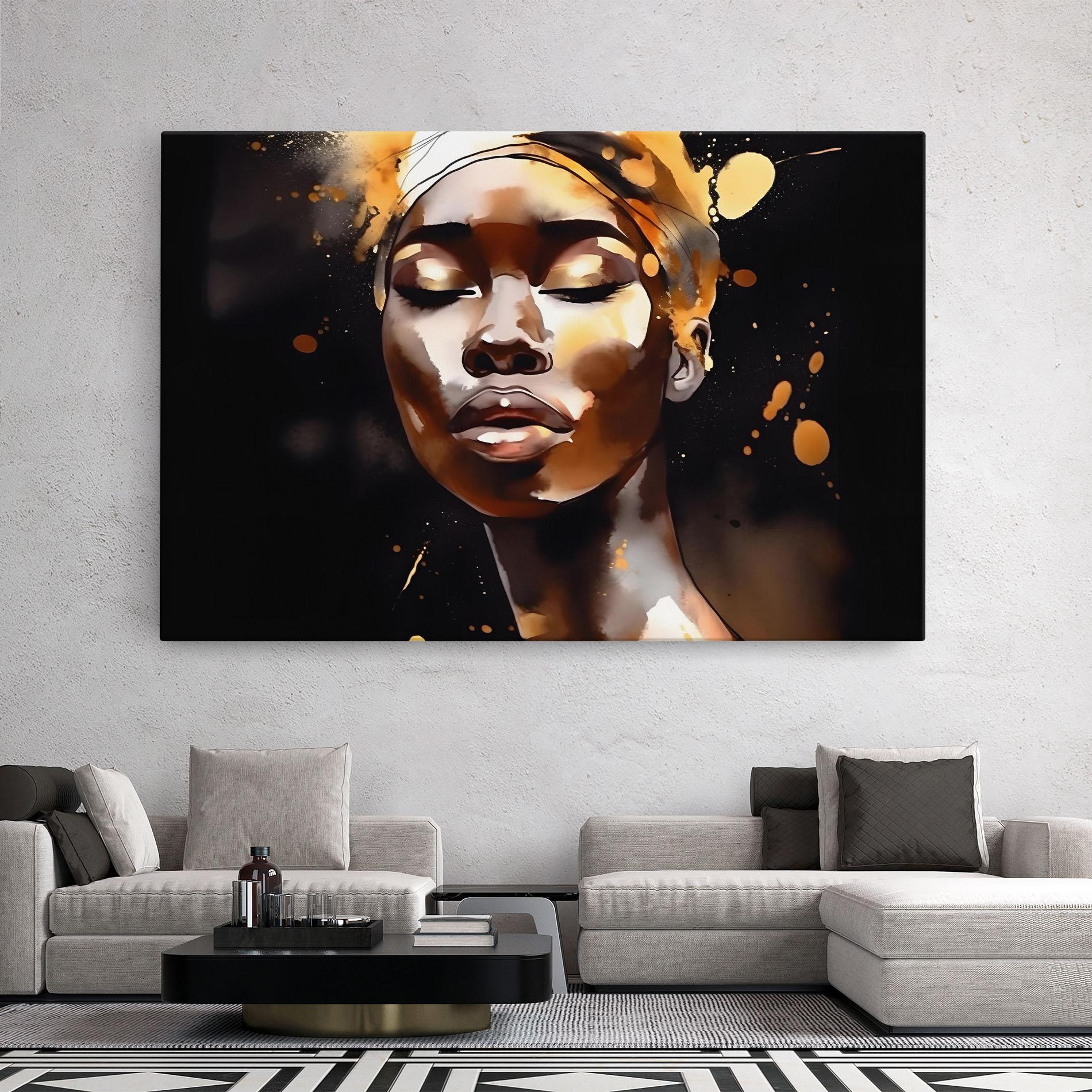 Tablou Canvas Abstract Gold Woman mockup 2