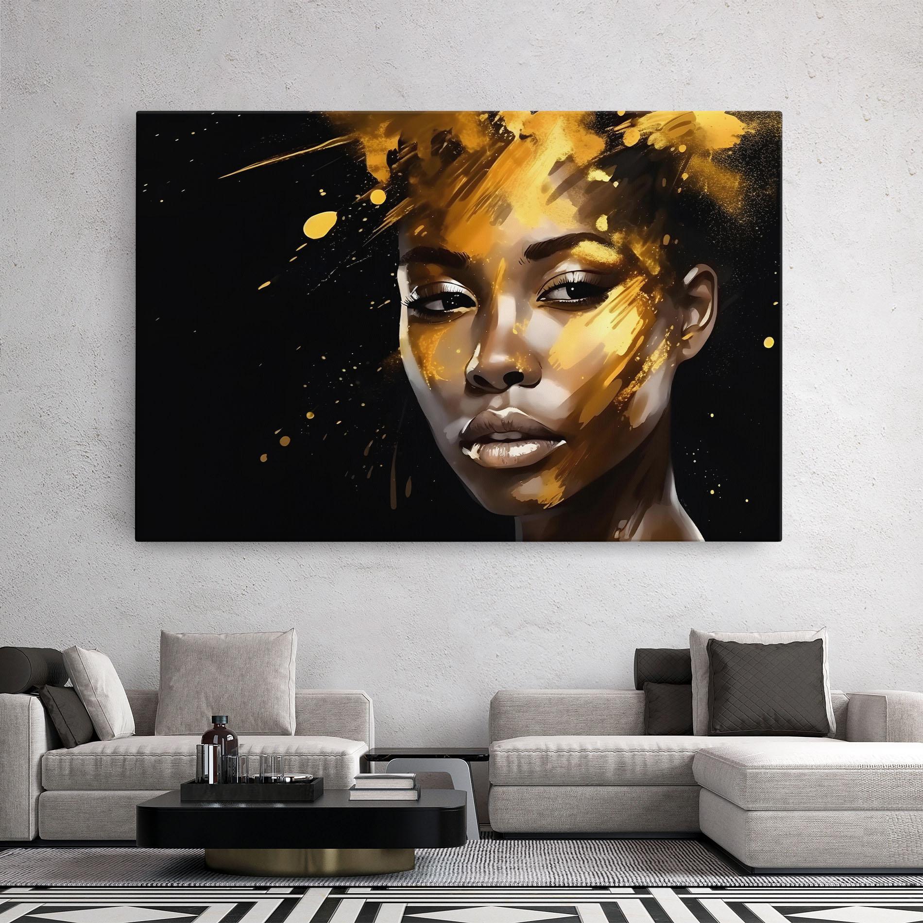 Tablou Canvas African Gold Woman mockup 2