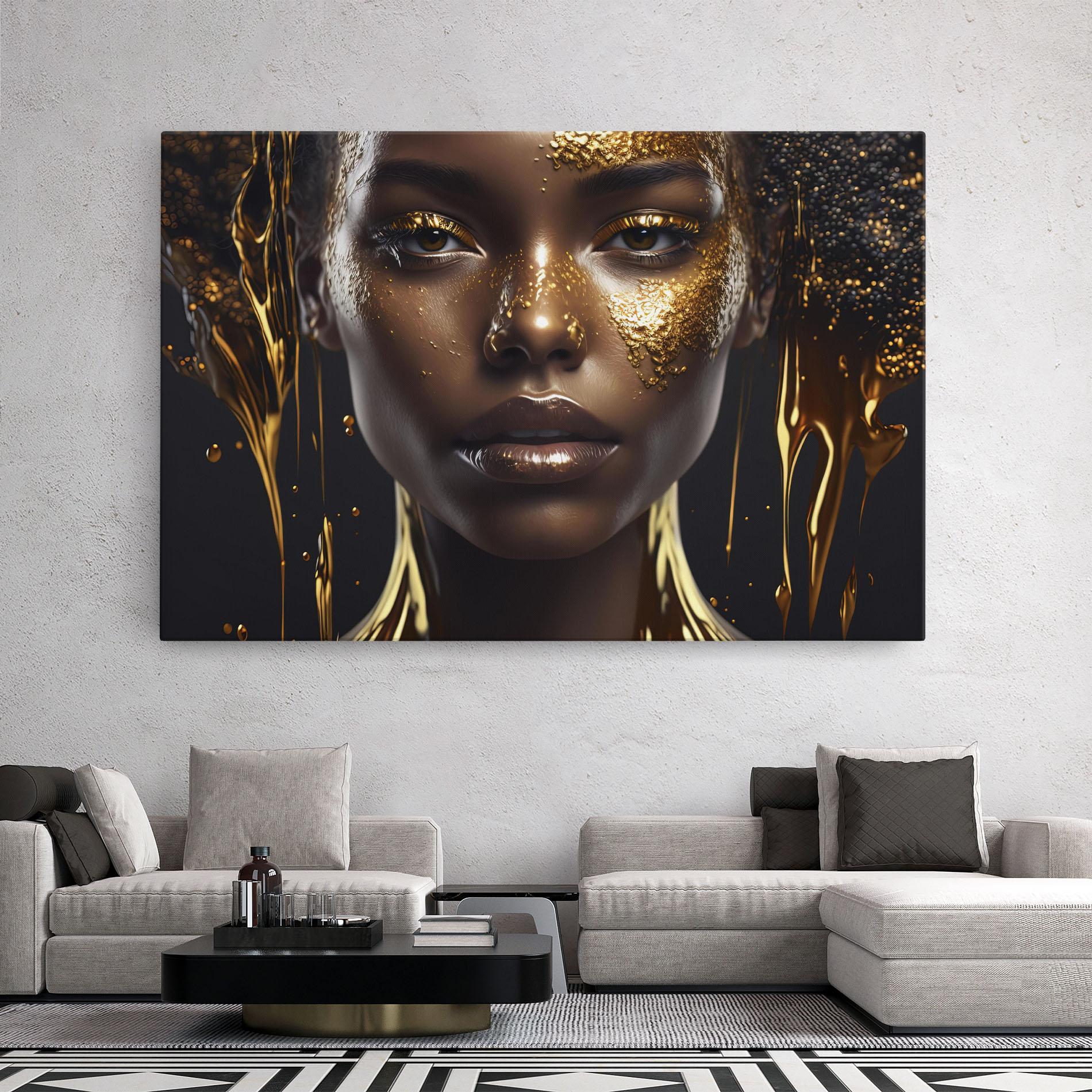 Tablou Canvas Gold Portrait Falling mockup 2