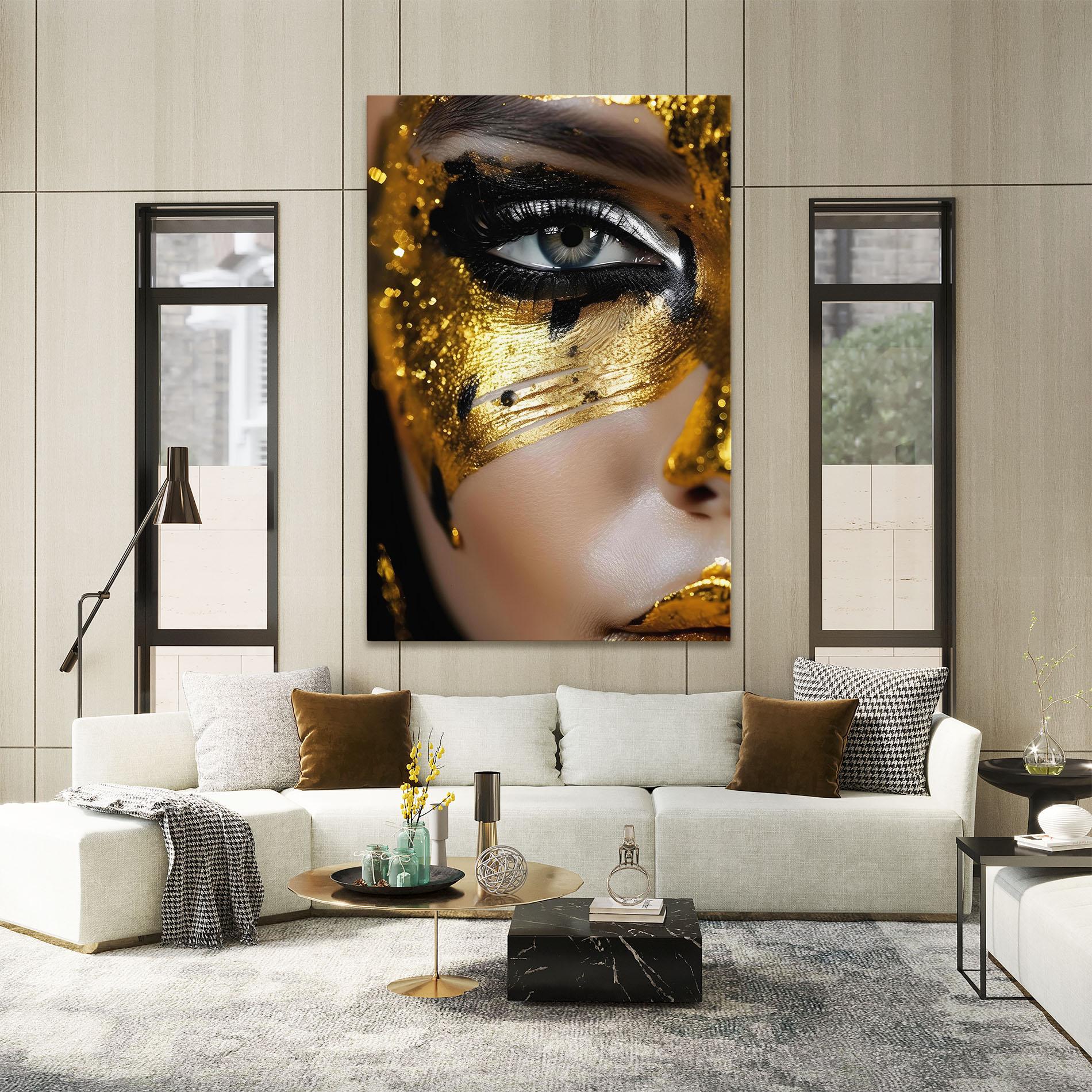 Tablou Canvas Black Gold Eyeliner mockup 2