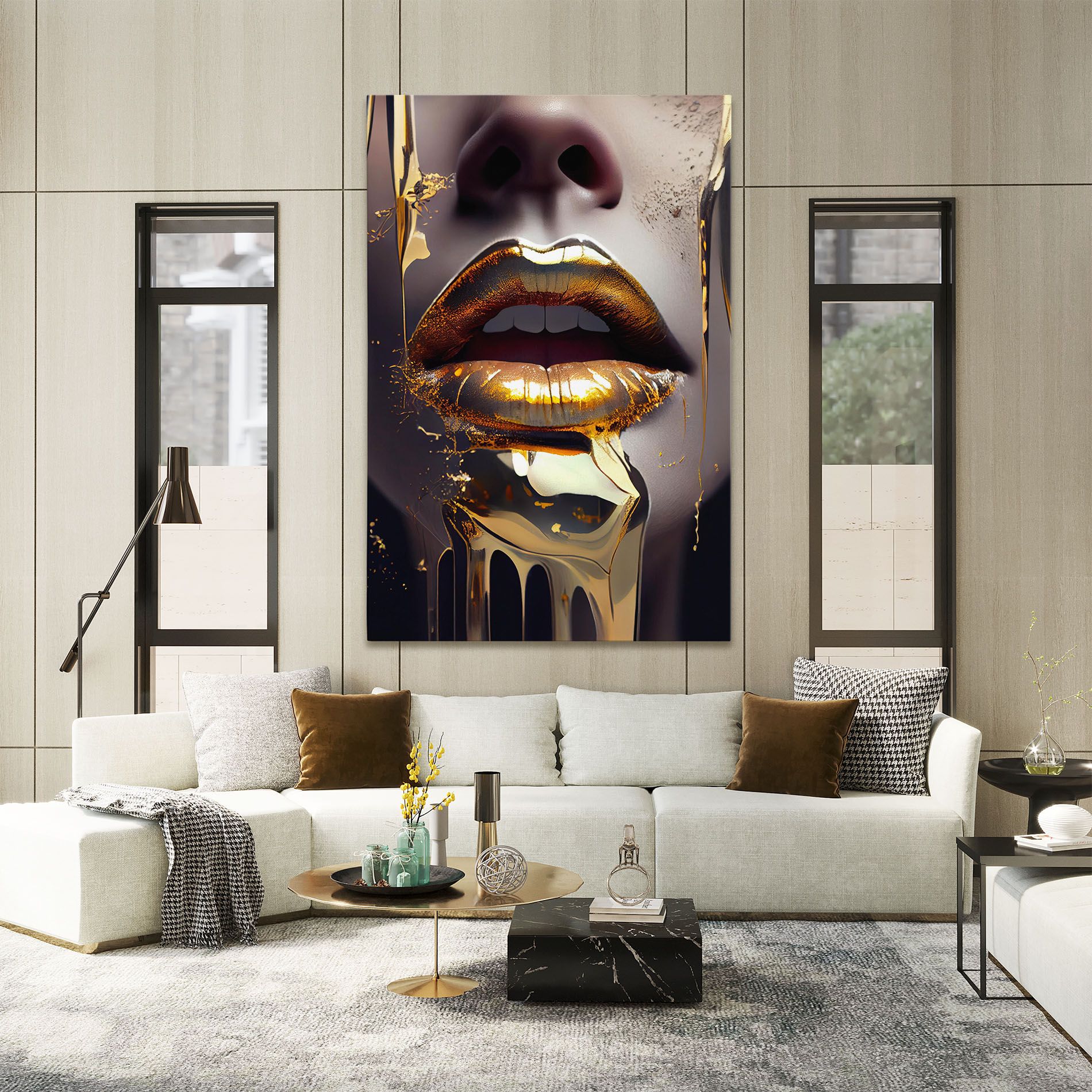 Glamorous Gold Lips mockup 2