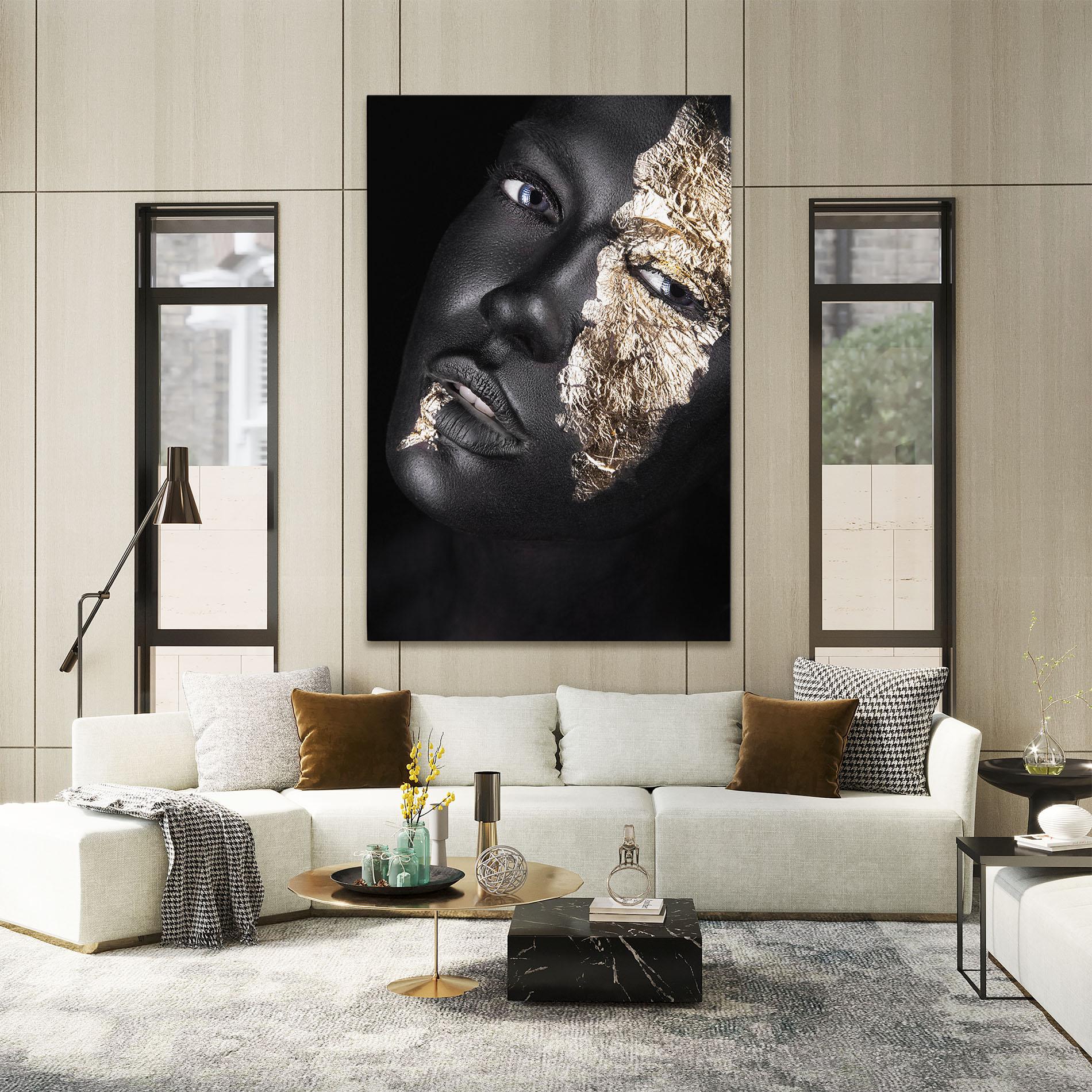 Tablou Canvas Grey Gold Makeup mockup 2