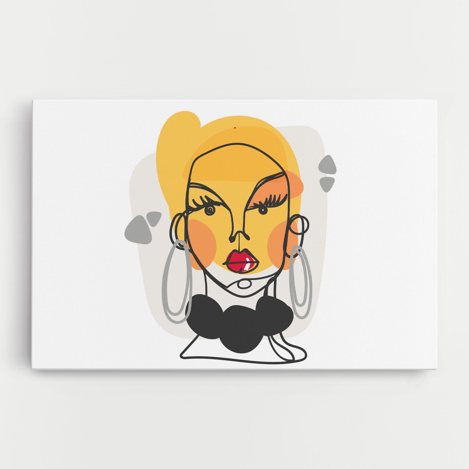 Tablou Canvas Abstract Blonde Face mockup 0