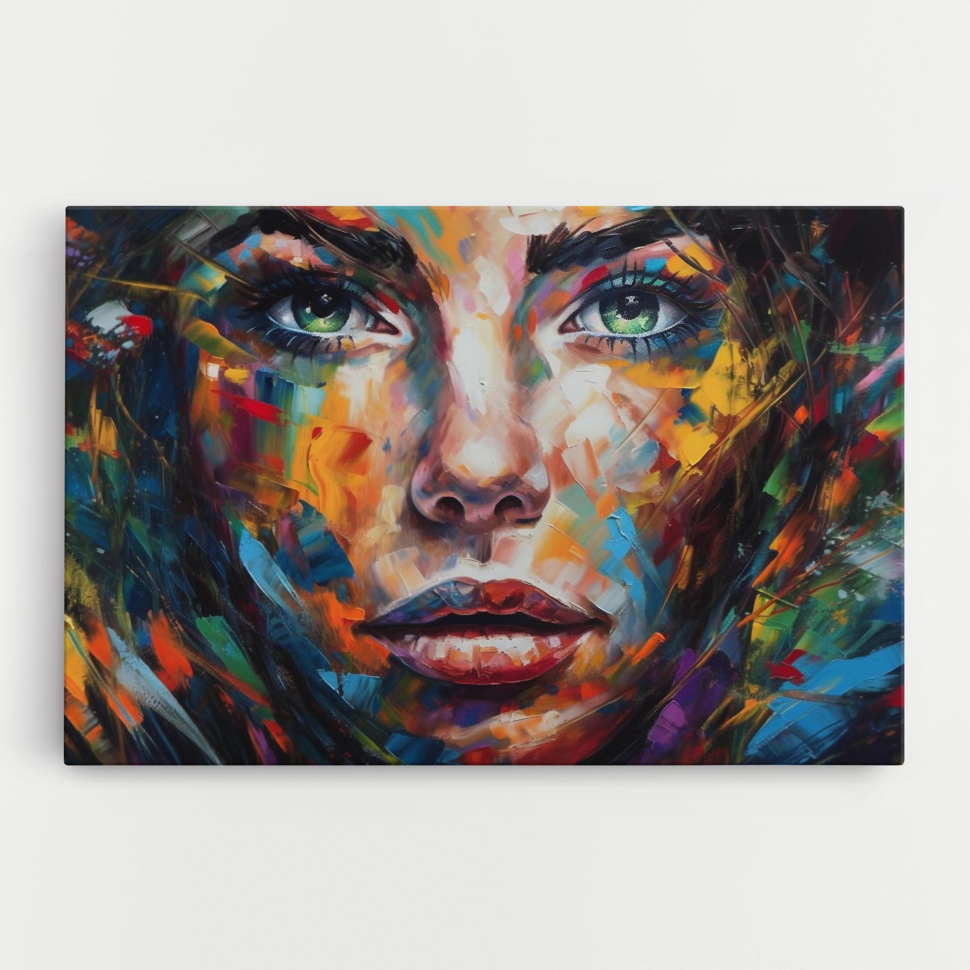 Tablou Canvas Vibrant Color Woman Paint mockup 0