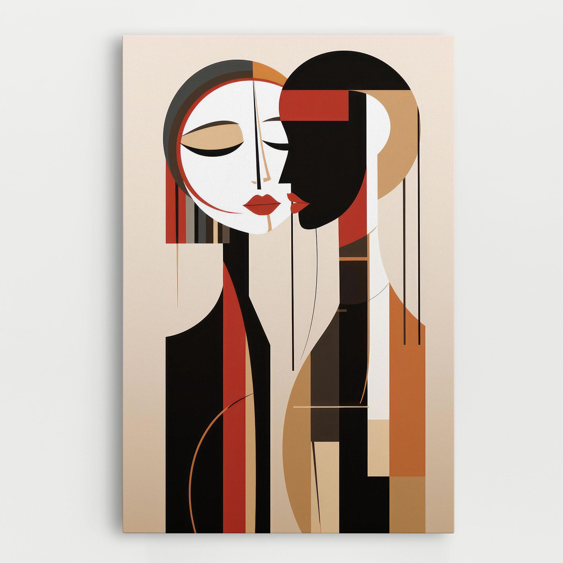 Tablou Canvas Abstract Couple Kissing mockup 0