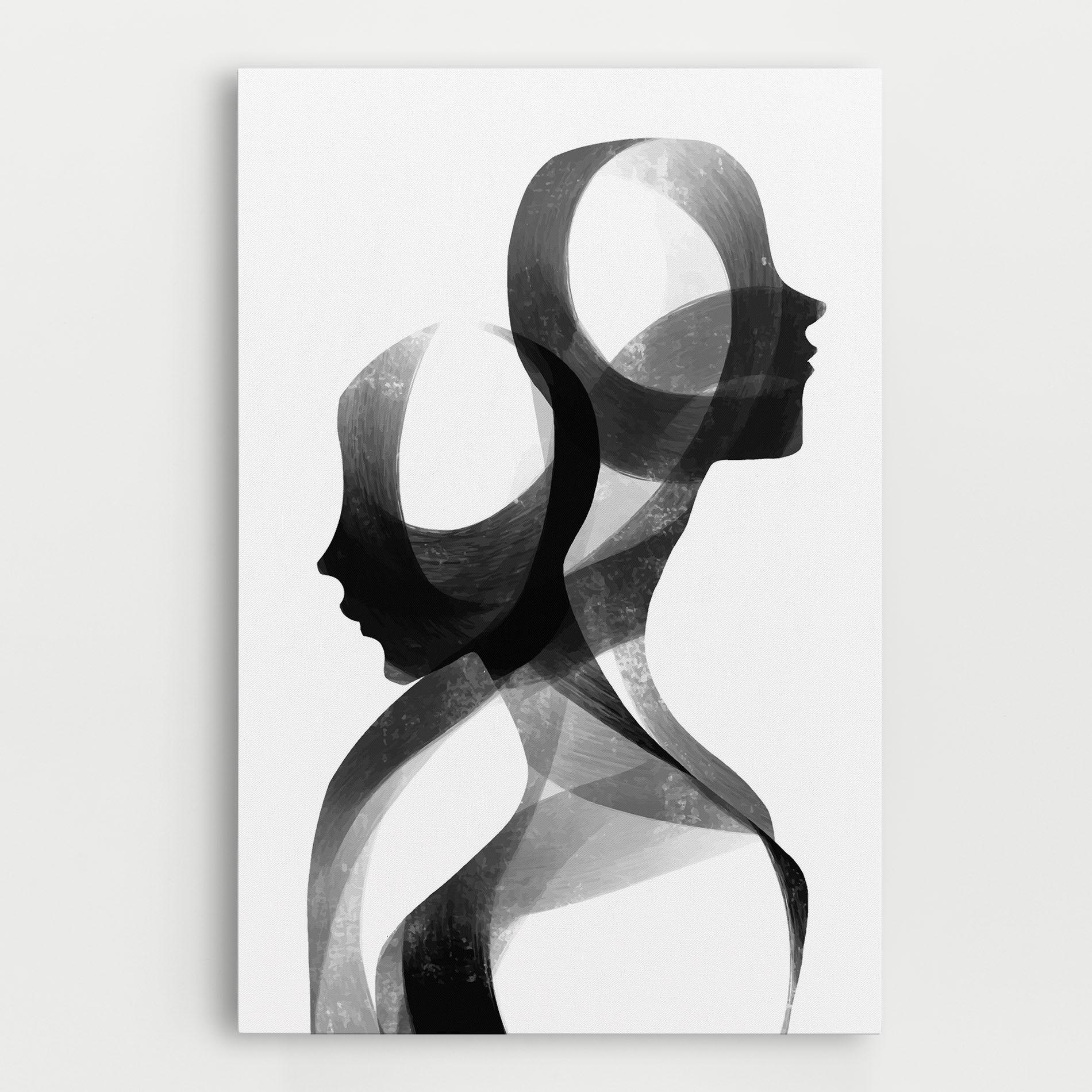 Tablou Canvas Abstract Grey Couple mockup 0