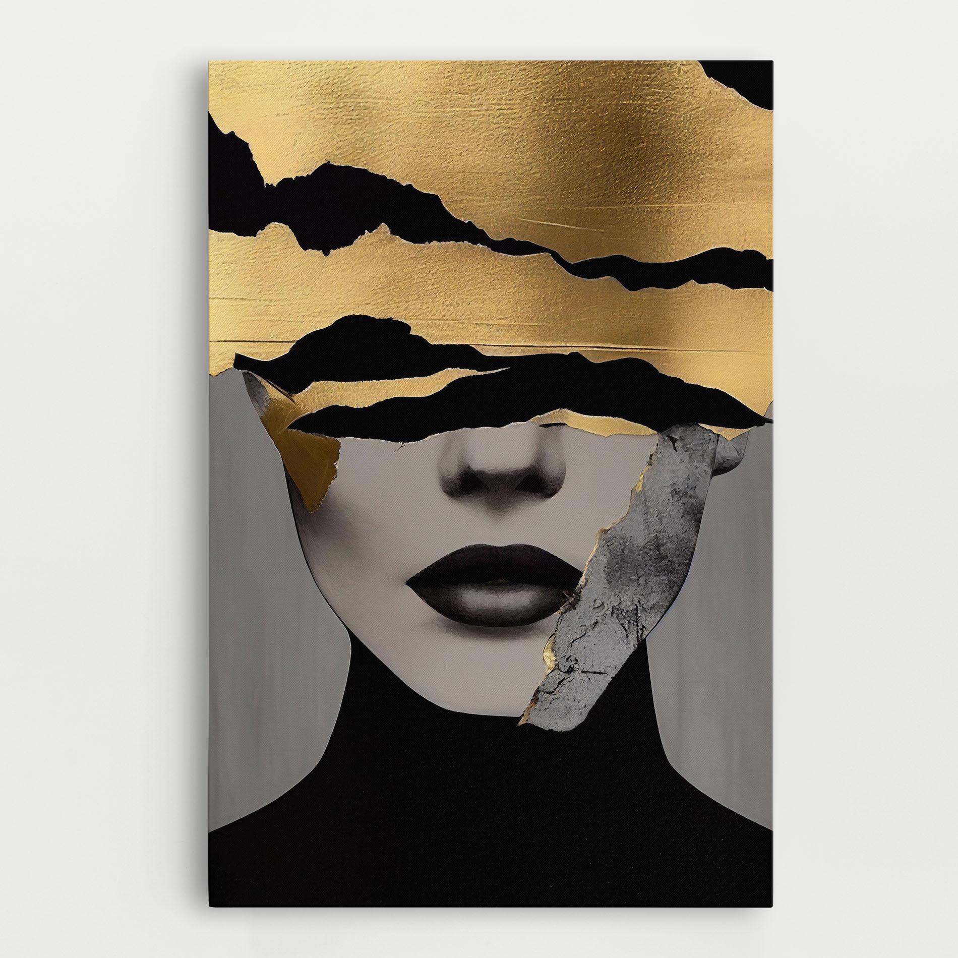 Tablou Canvas Modern Golden Paint mockup 0