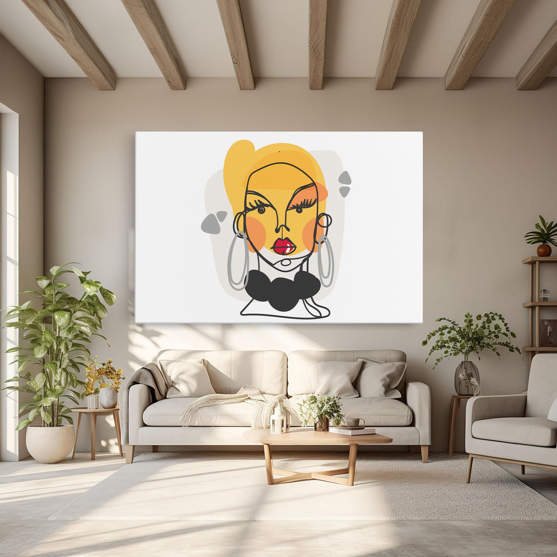 Tablou Canvas Abstract Blonde Face mockup 6