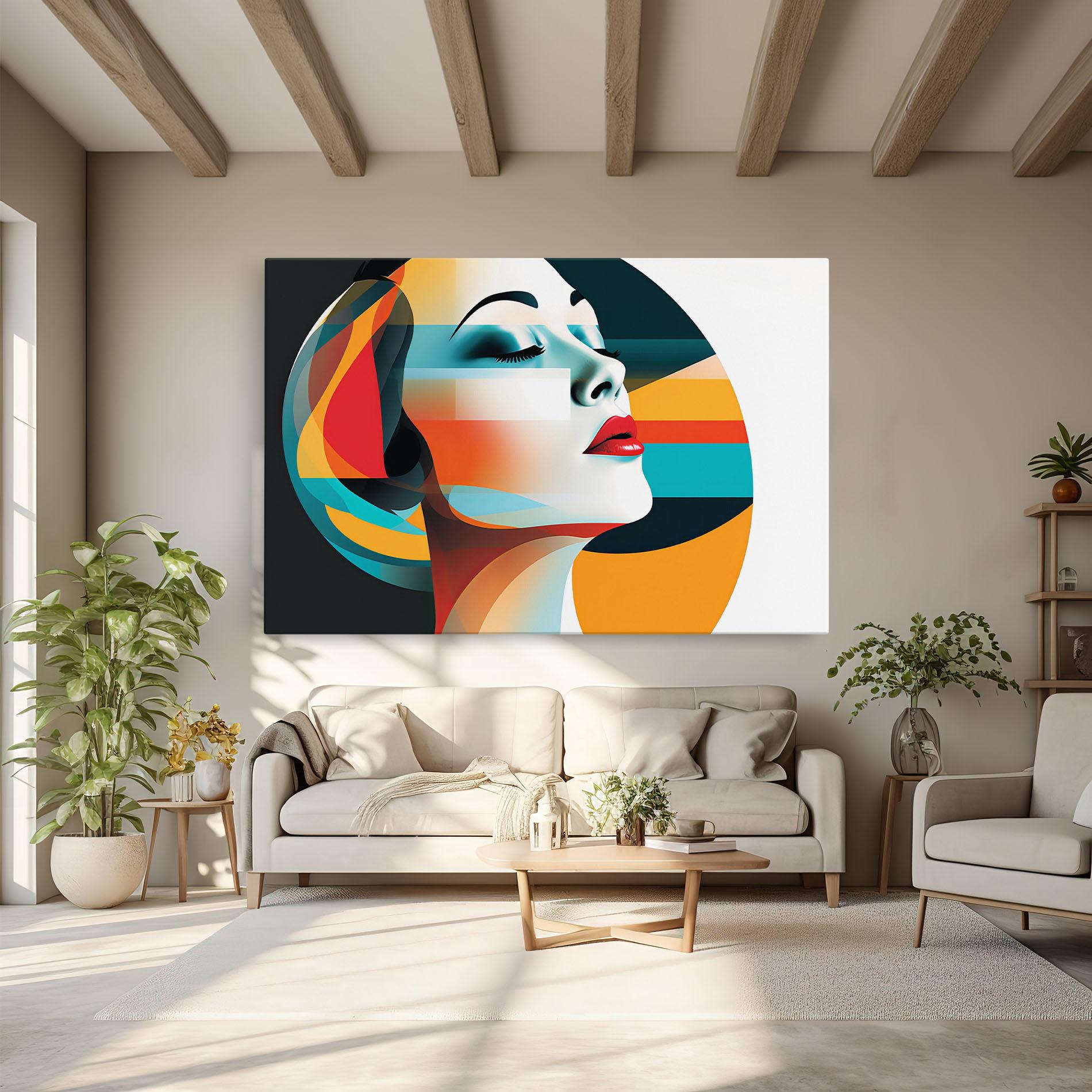 Tablou Canvas Blue Abstract Makeup mockup 6