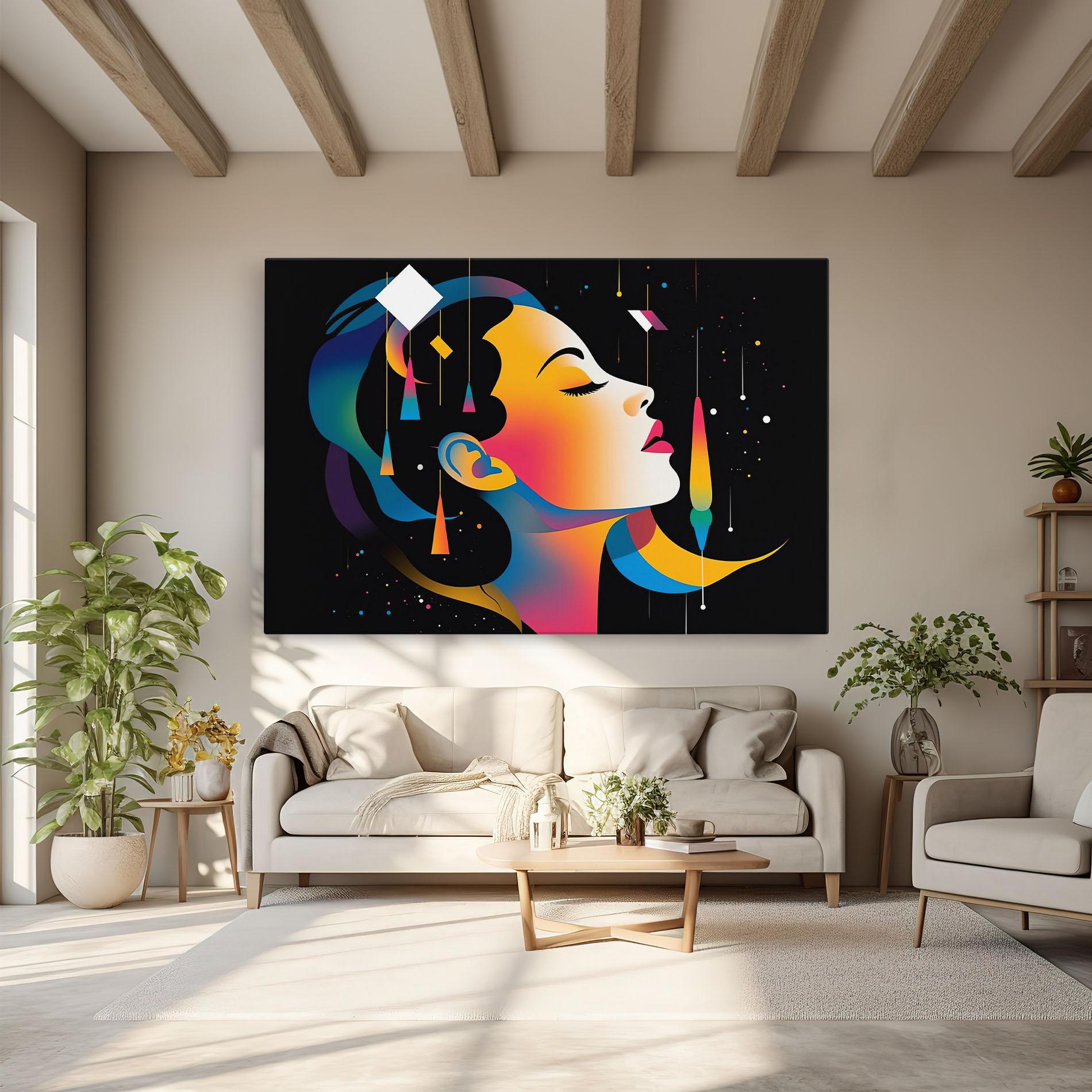 Tablou Canvas Dreamy Night Female mockup 6