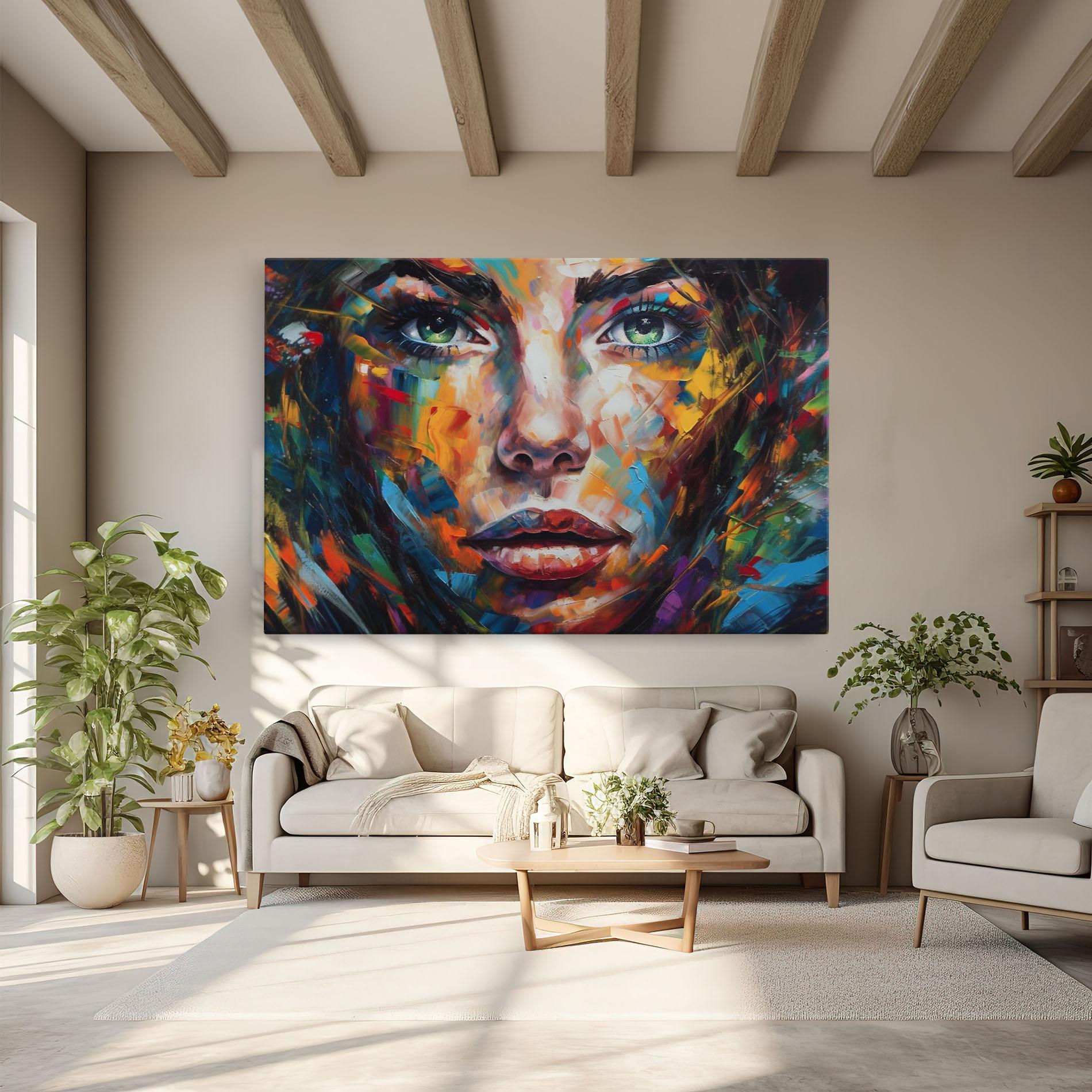 Tablou Canvas Vibrant Color Woman Paint mockup 6