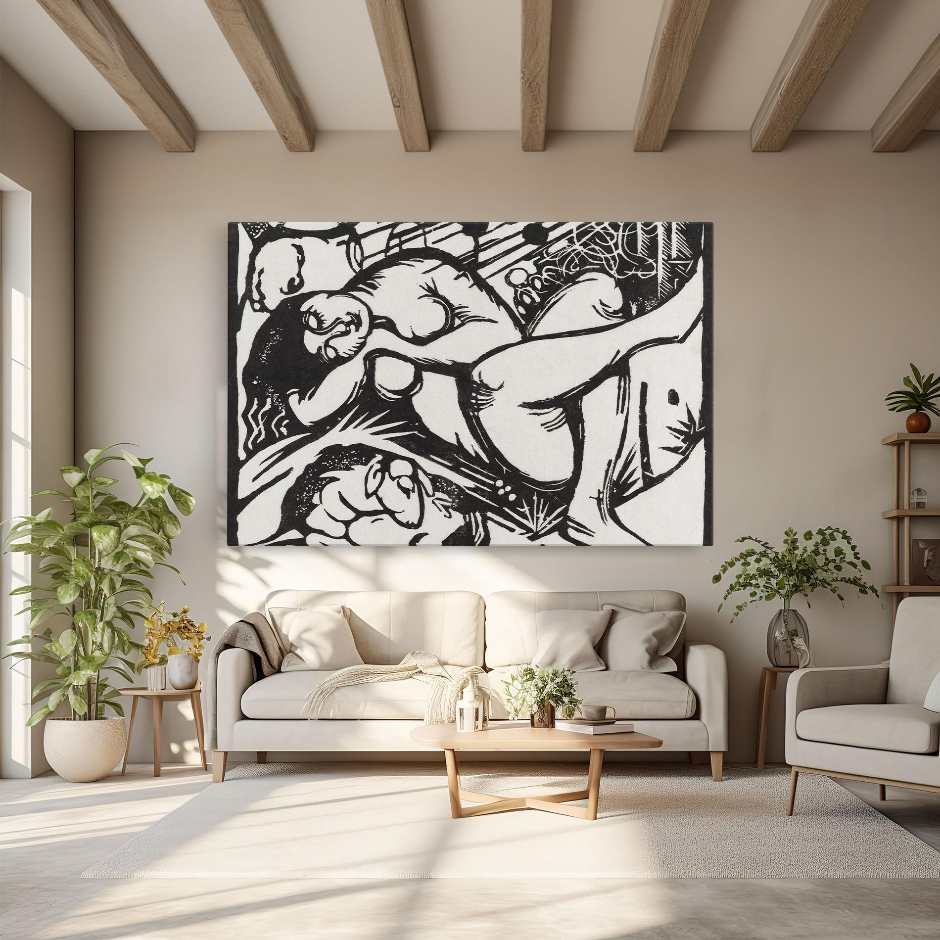 Tablou Canvas Woman Drawing mockup 6