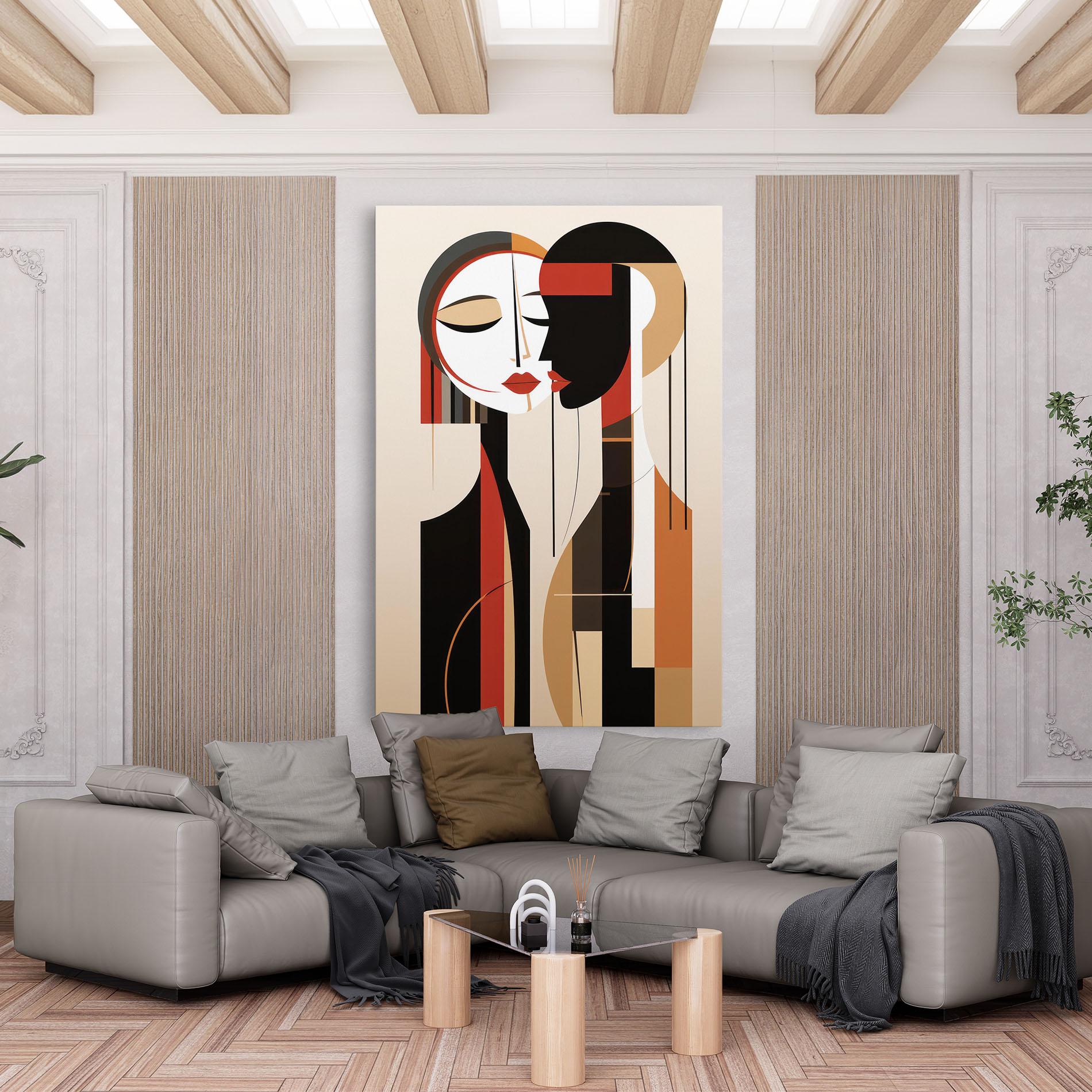 Tablou Canvas Abstract Couple Kissing mockup 6