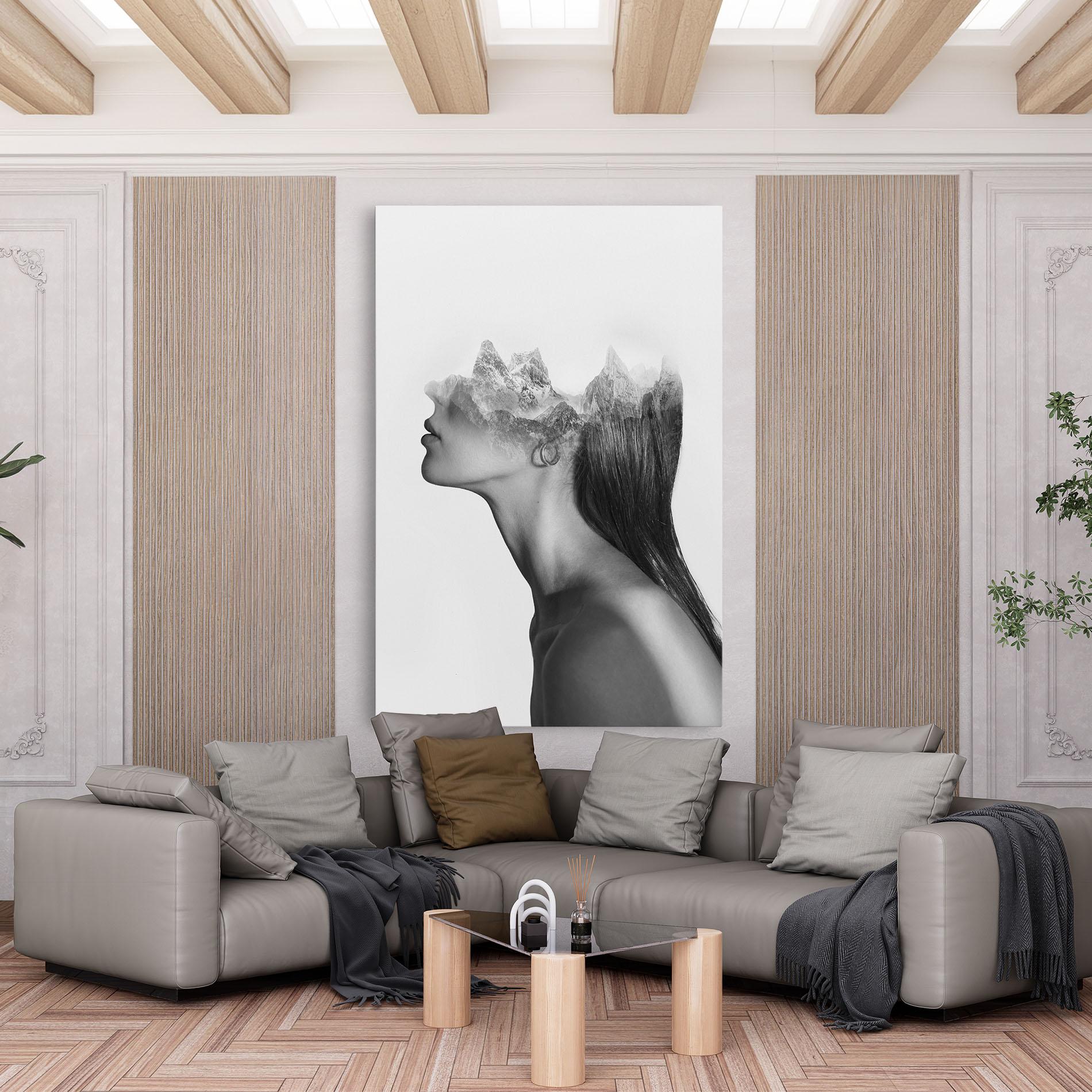 Tablou Canvas Woman Mountains View mockup 6