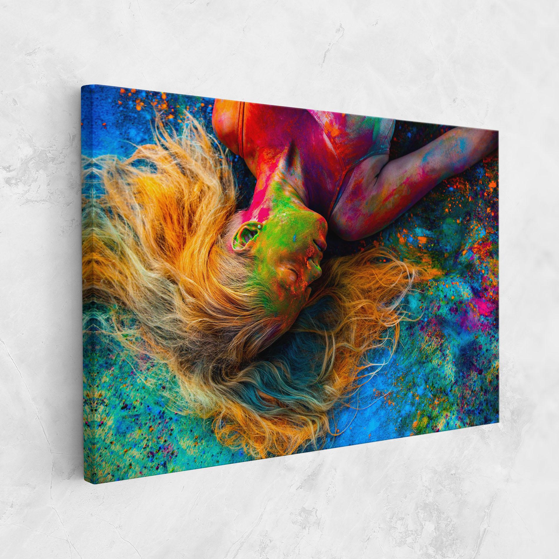 Tablou Canvas Powder Holi Woman mockup 1
